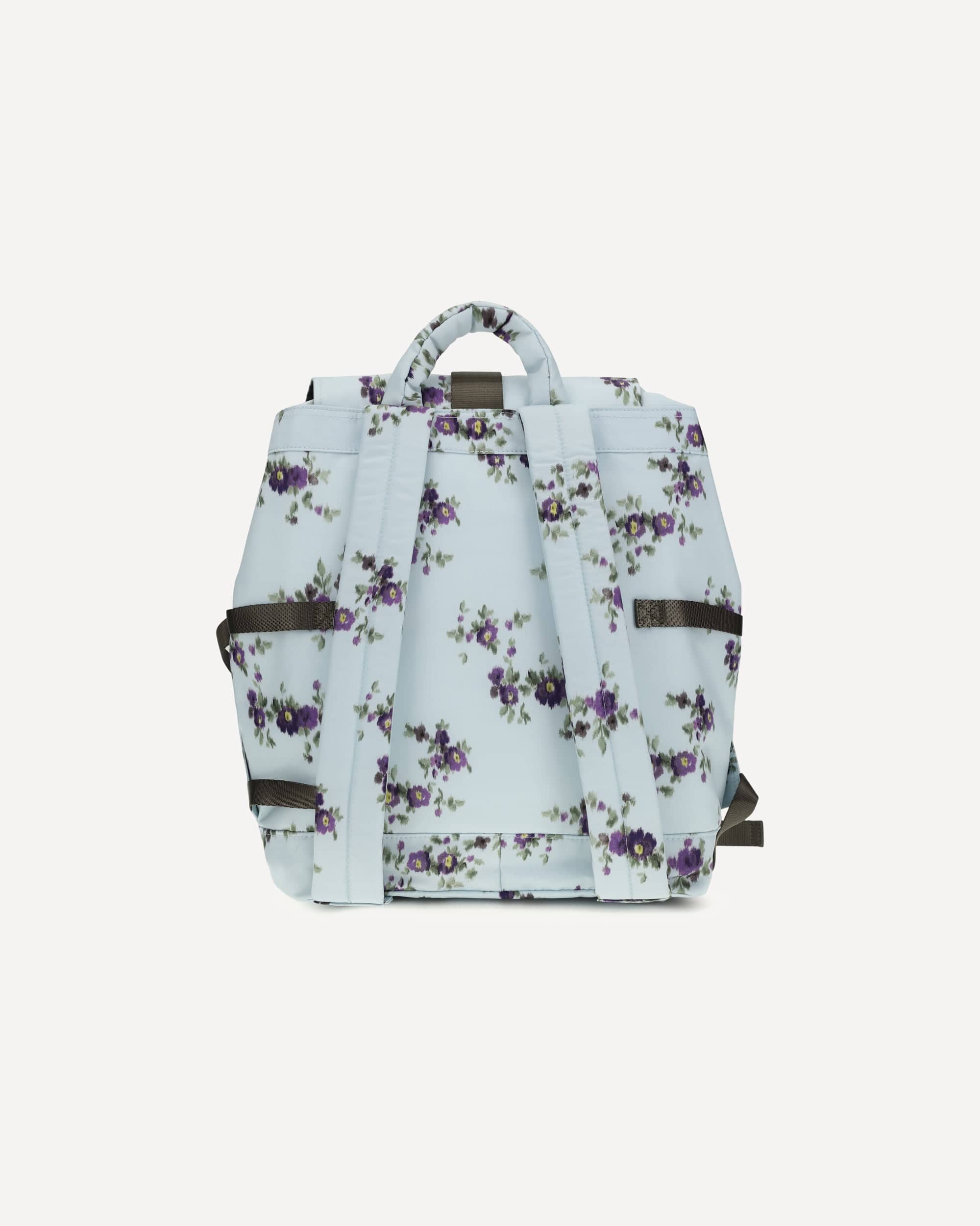 Ganni Re-Tech Nylon Backpack Floral Pattern