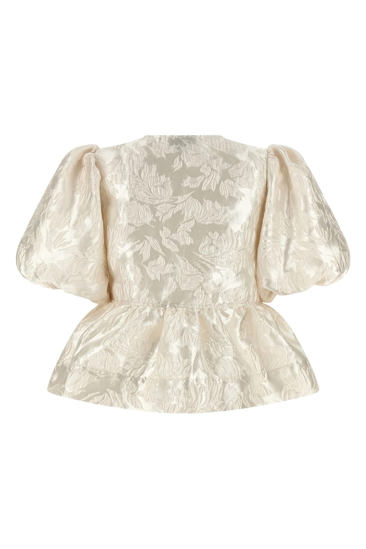 Ganni Ganni Satin Peplum Blouse