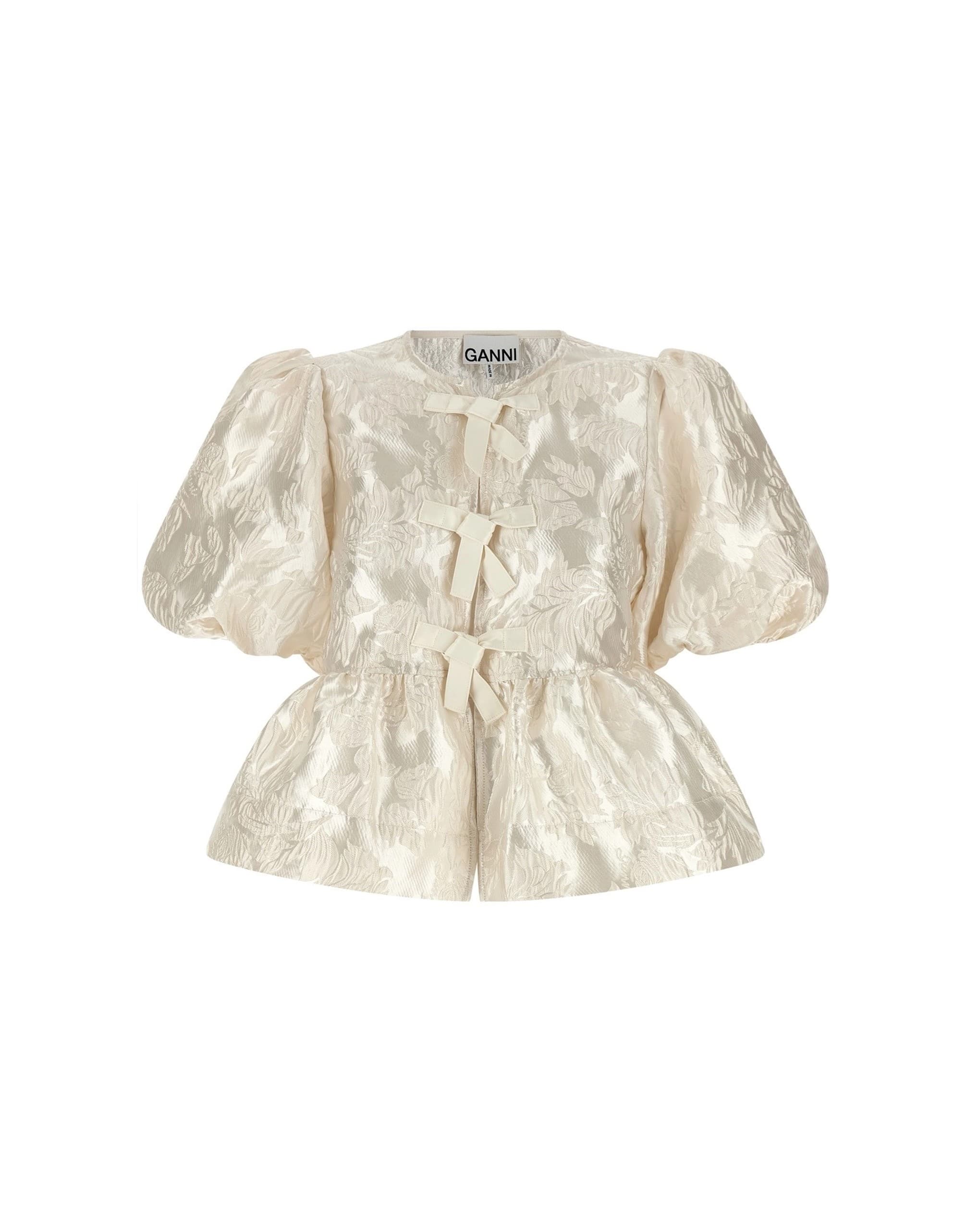 Ganni Ganni Satin Peplum Blouse