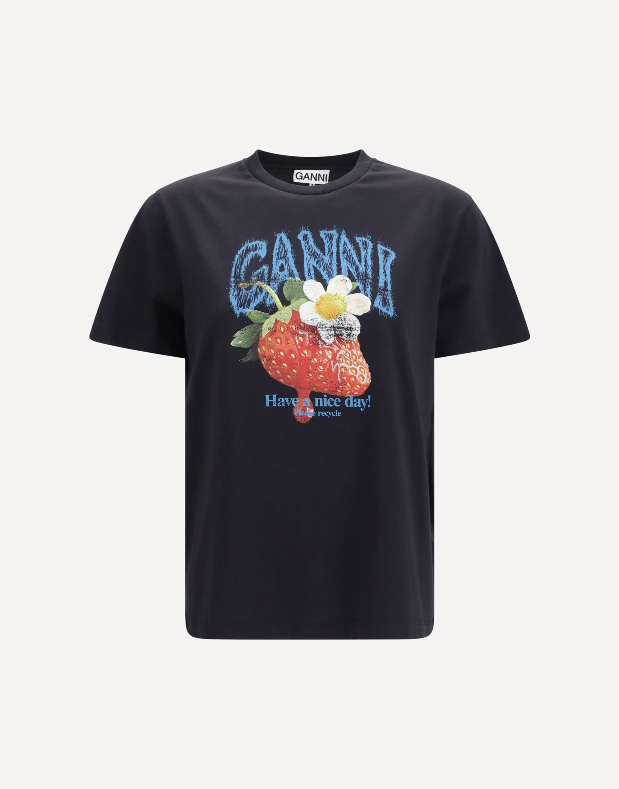 Ganni Ganni Strawberry Cotton T-Shirt