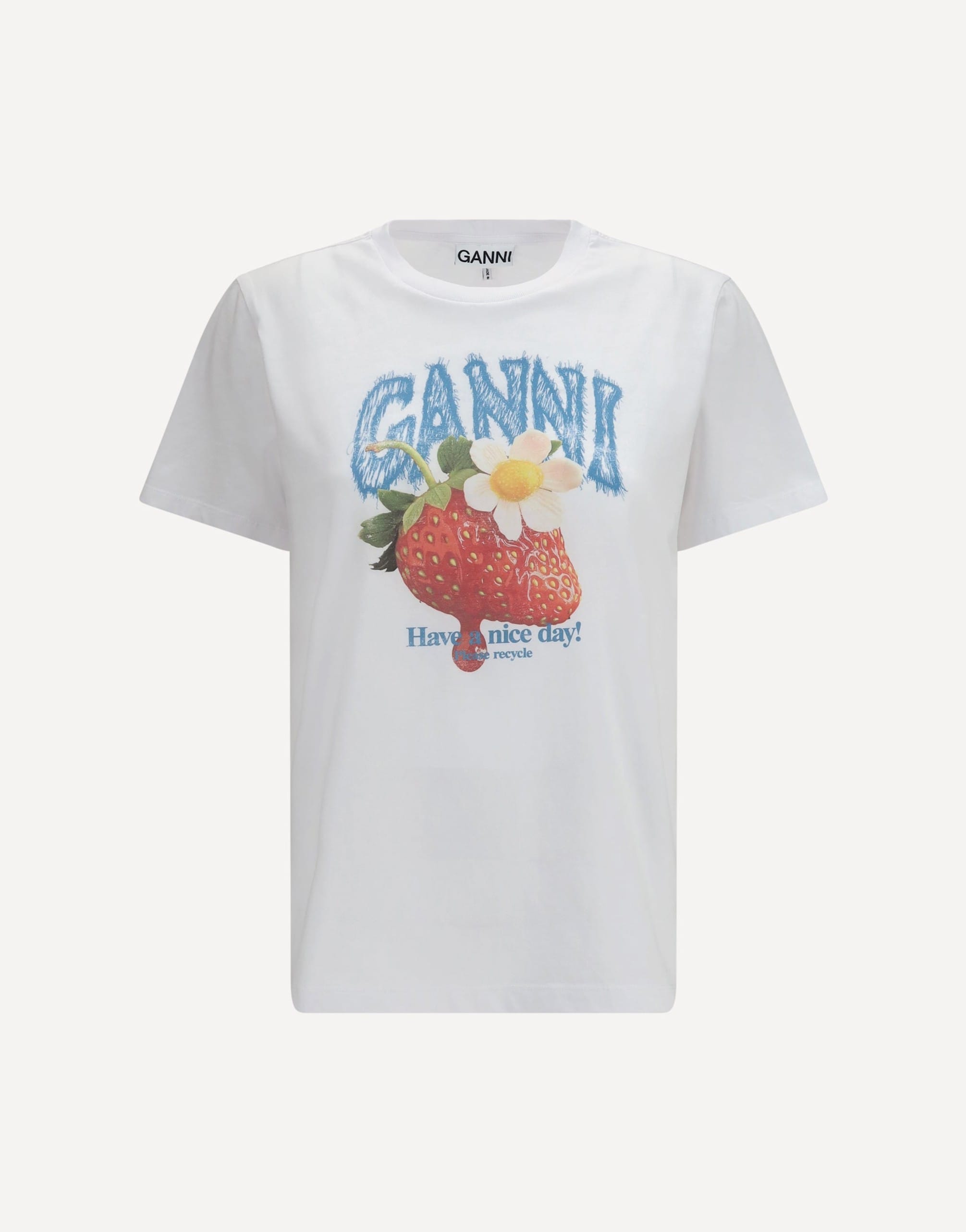 Ganni Ganni Strawberry Cotton T-Shirt