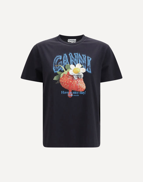 Ganni Strawberry Cotton T-Shirt | Sendegaro