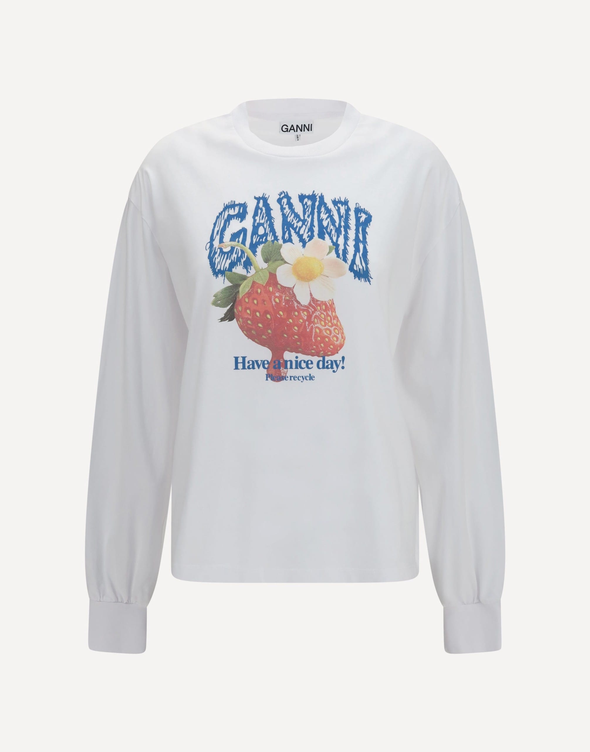 Ganni Ganni Strawberry Long-Sleeve T-Shirt