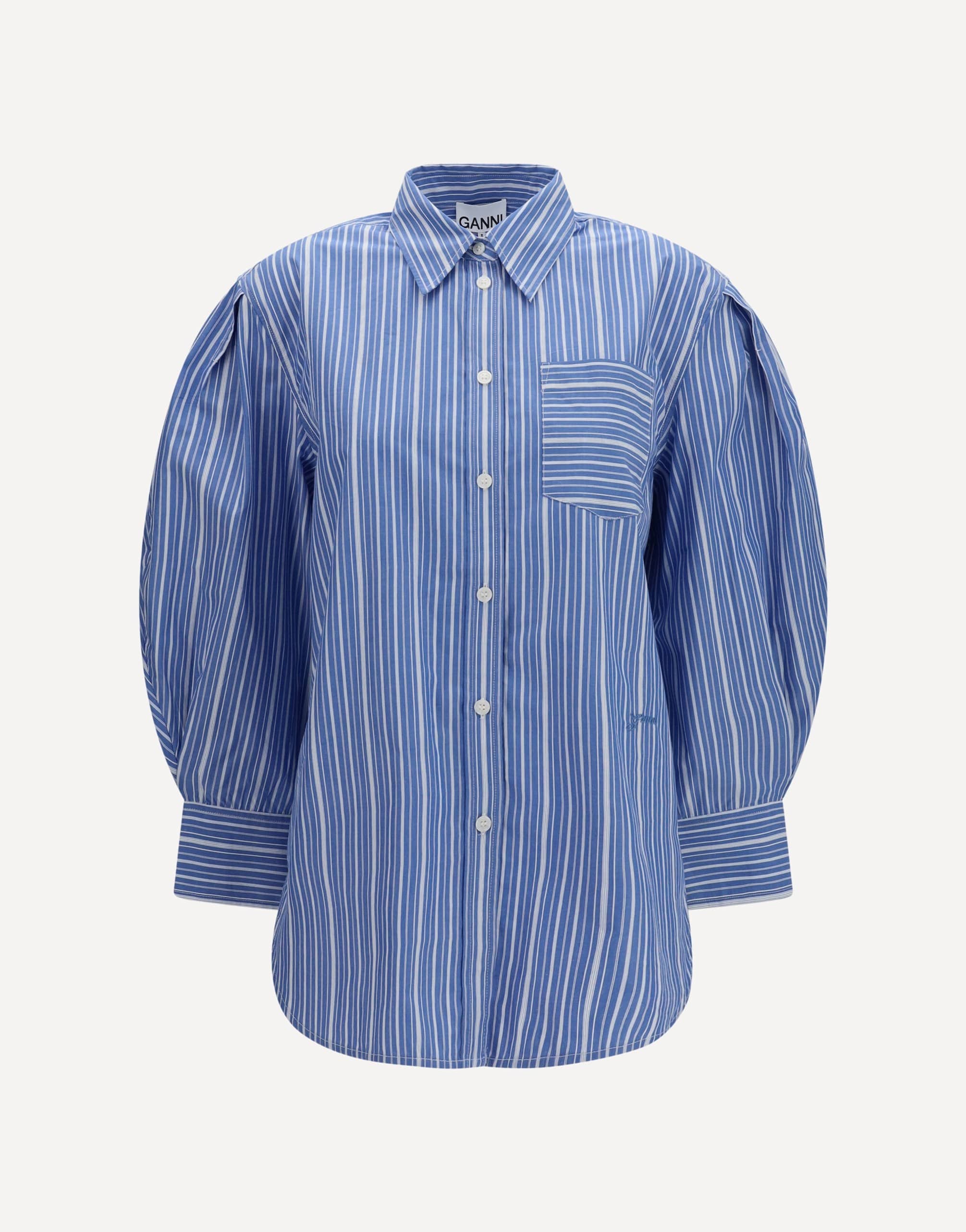 Ganni Striped Cotton T-Shirt | Sendegaro IT