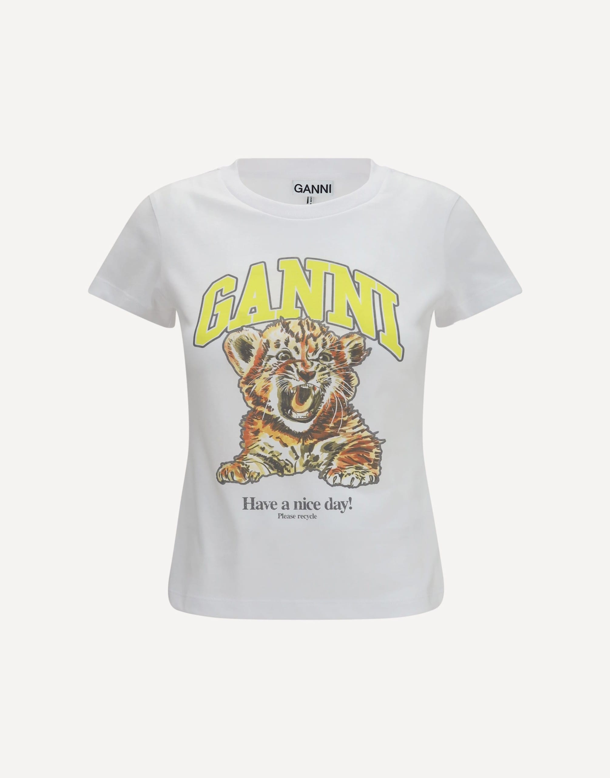 Ganni Ganni Tiger Cotton T-Shirt