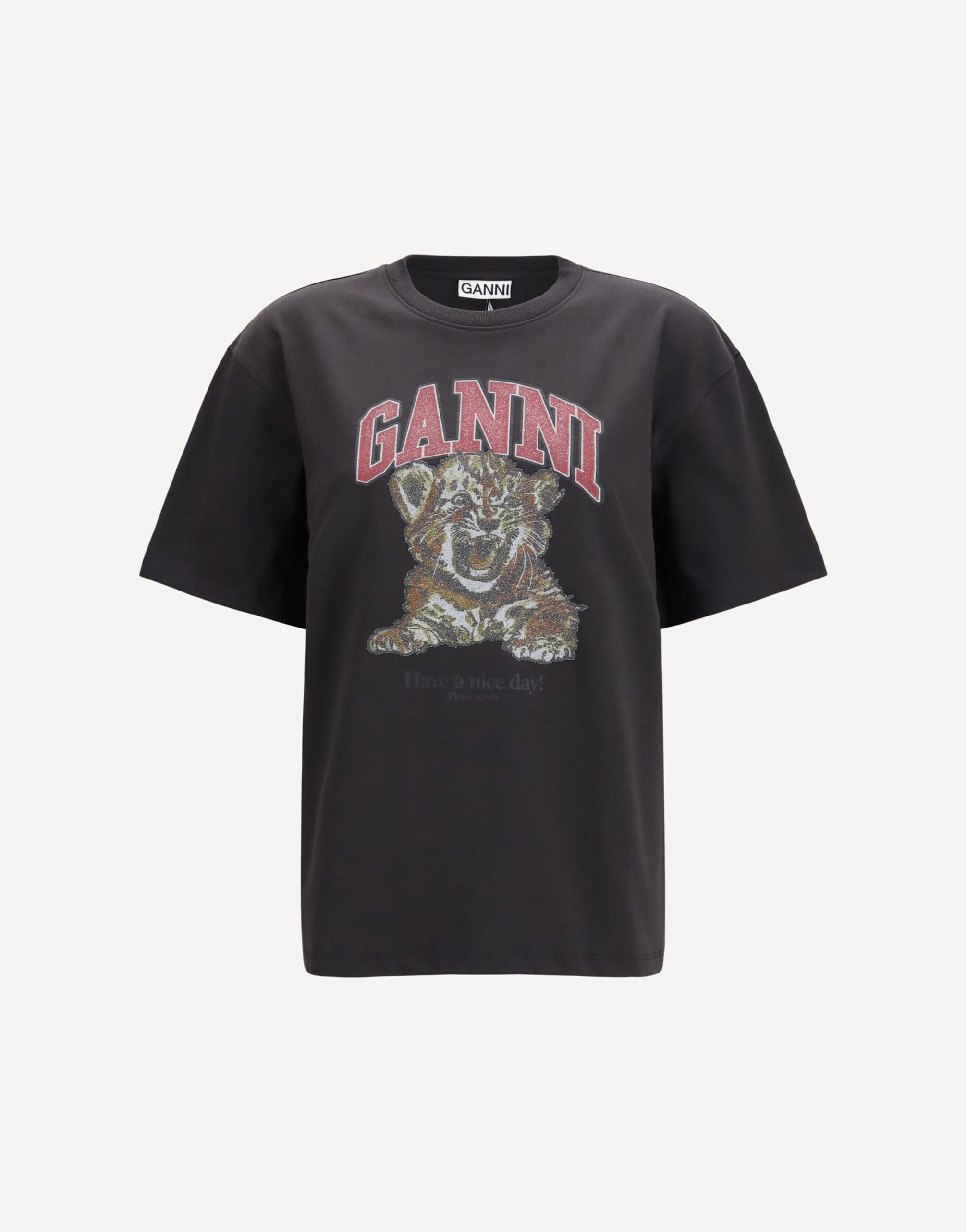 Ganni Ganni Tiger Cotton T-Shirt