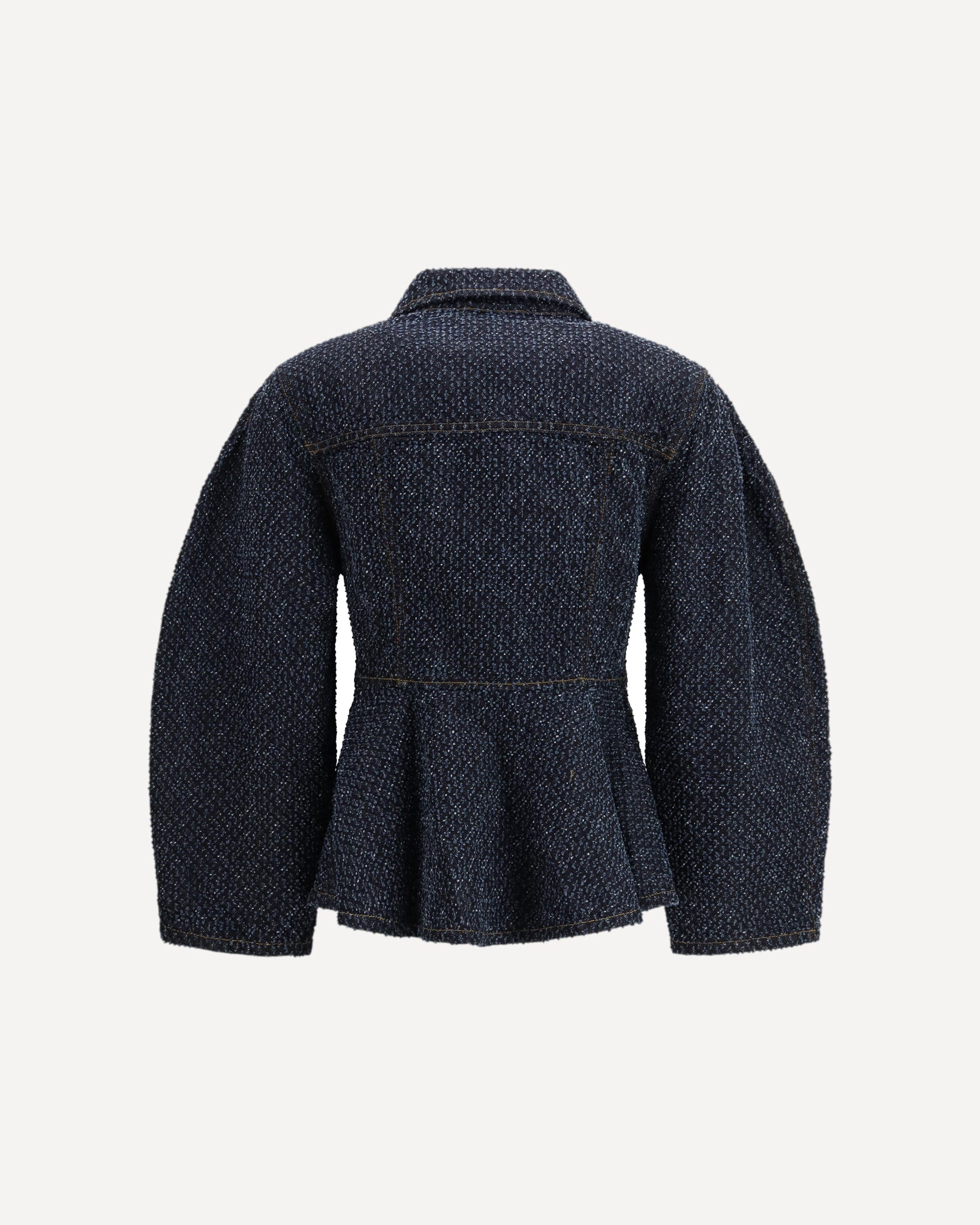 Ganni Tweed Denim Peplum Jacket | Sendegaro ZA