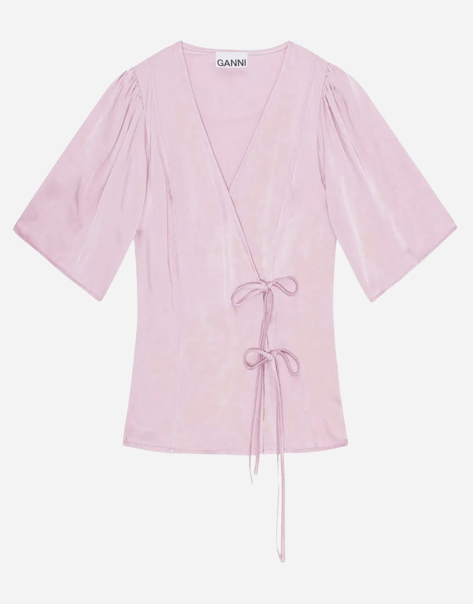 Ganni Ganni V-Neck Wrap Blouse