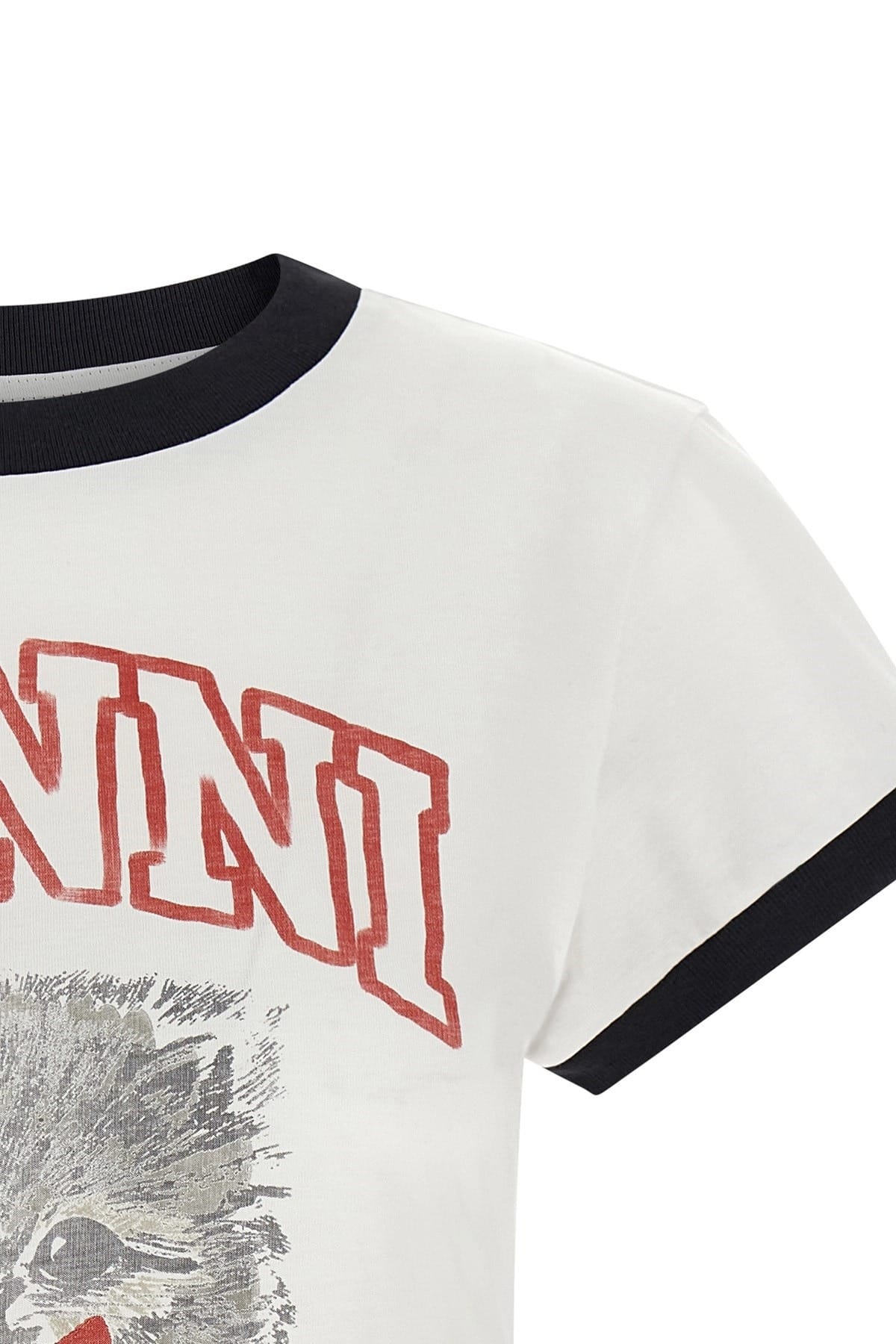 T-shirt bianca stampata Ganni