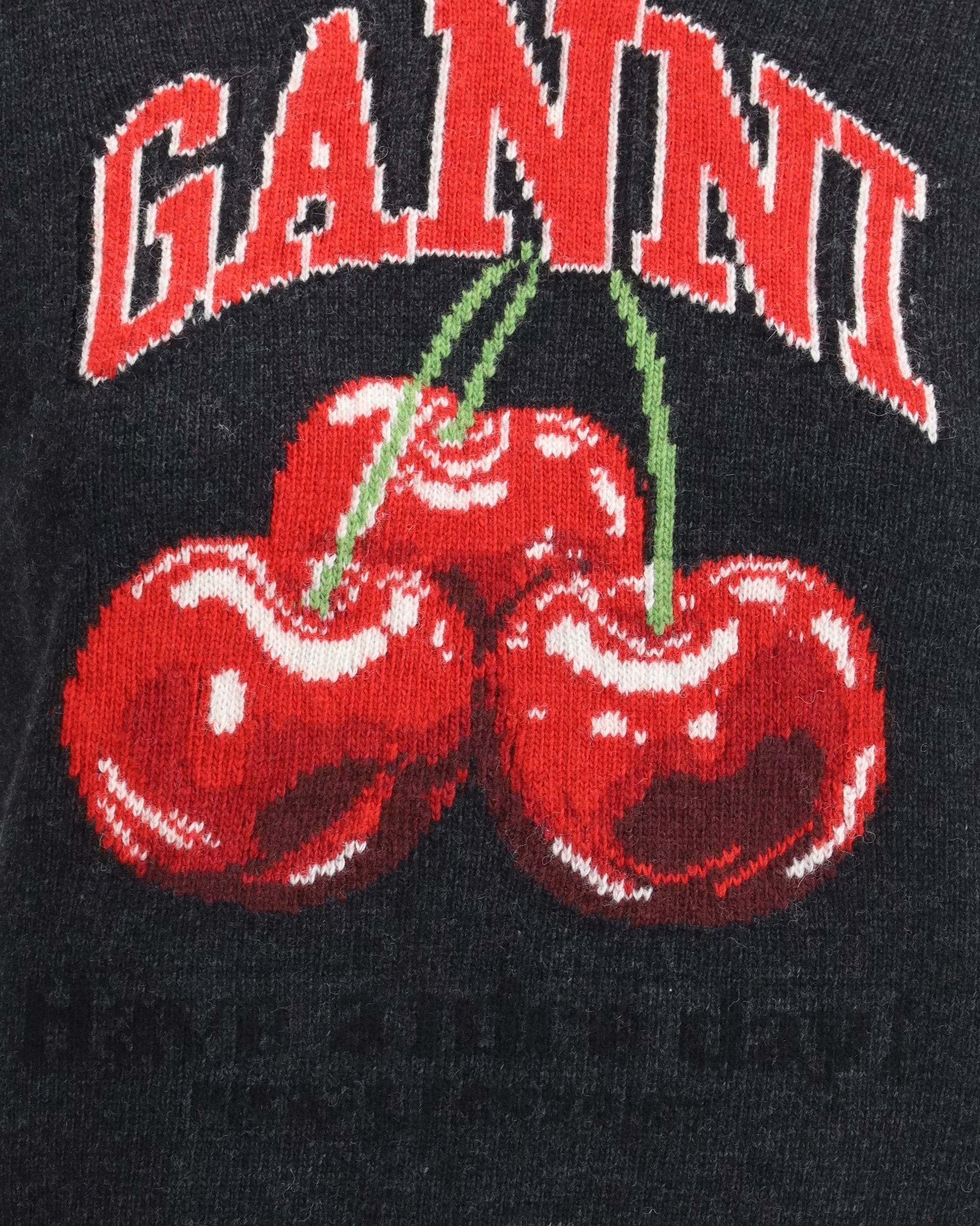Ganni Wool Vest With Graphic Cherries
