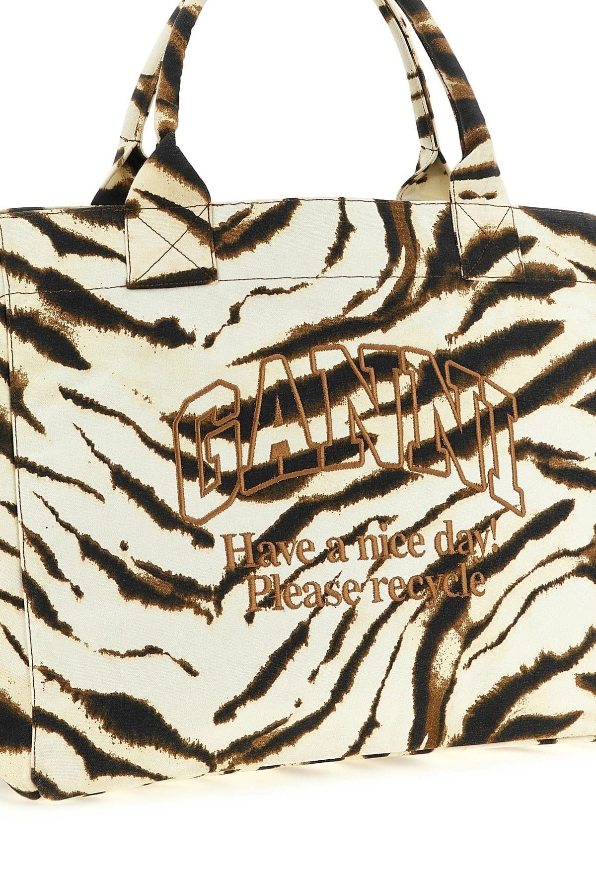 Ganni Ganni Xxl Zebra Shopping Bag