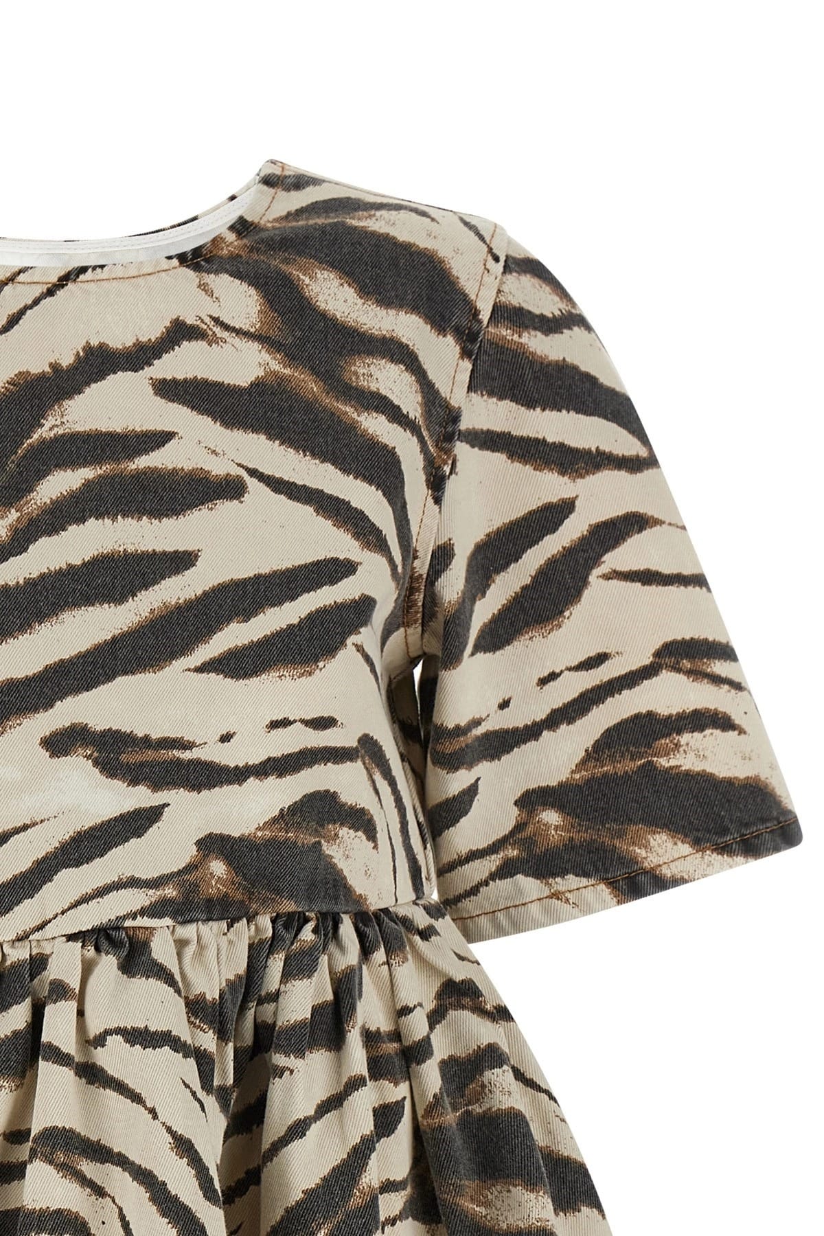 Ganni Zebra-Denim-Minikleid