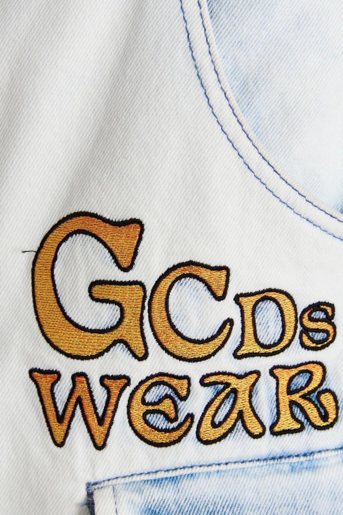 GCDS GCDS Bleached Embroidered Ultracargo Bermuda Shorts