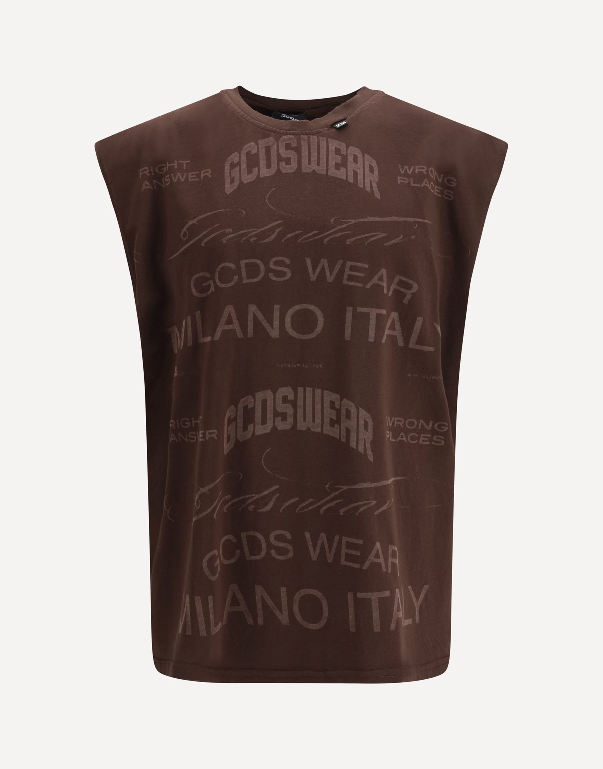 GCDS History Sleeveless T-Shirt Cotton Print