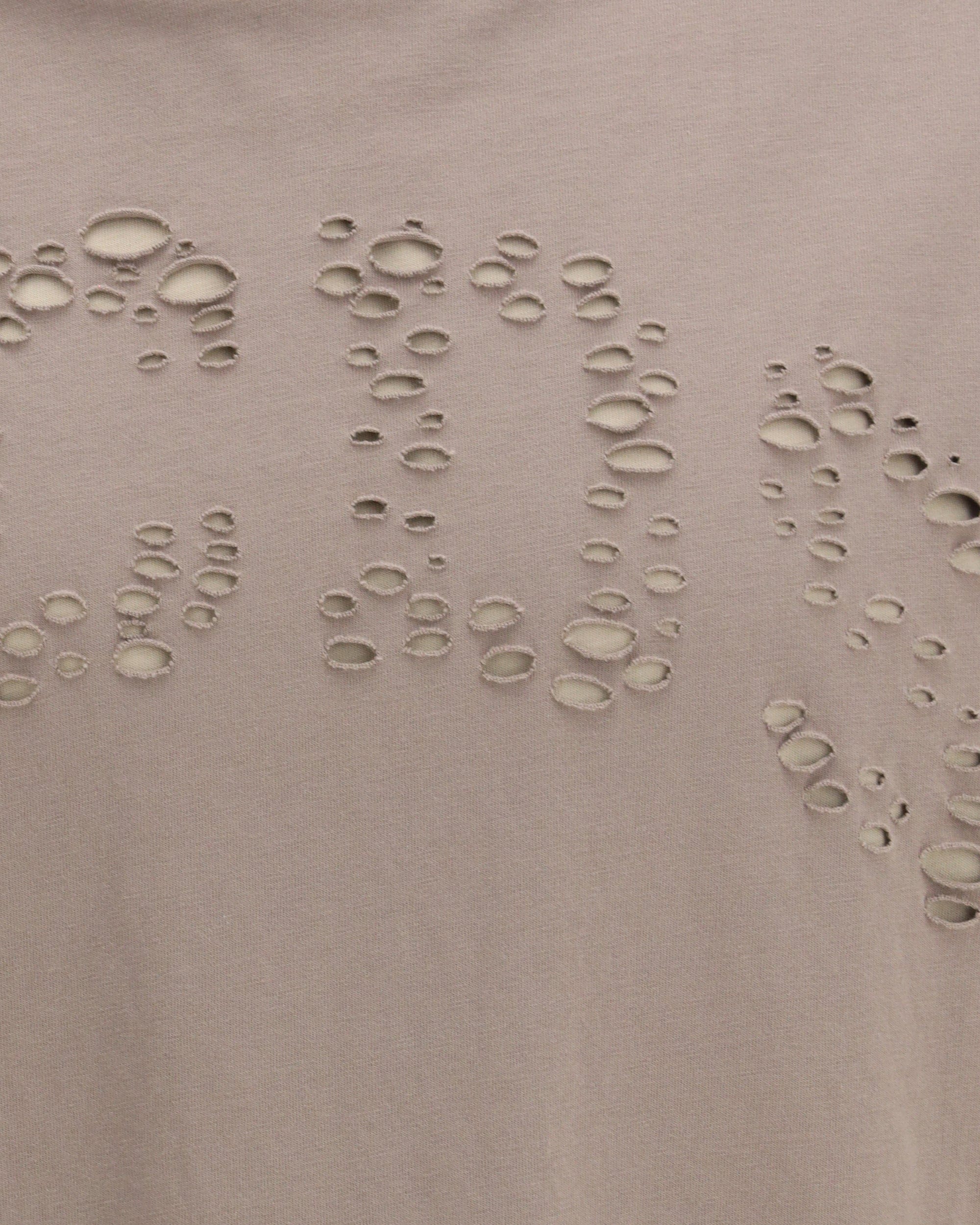 GCDS オーバーTシャツ コットンジャージー パーフォレーテッドロゴ