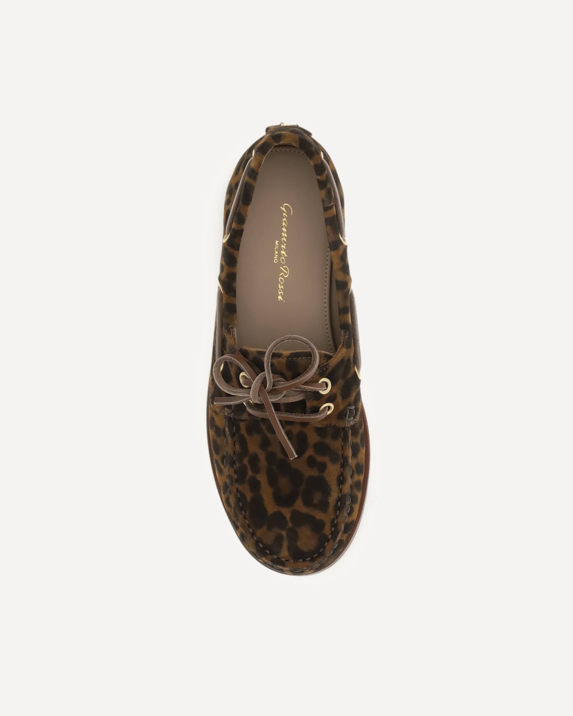 Gianvito Rossi Leopard-Print Boat Loafers