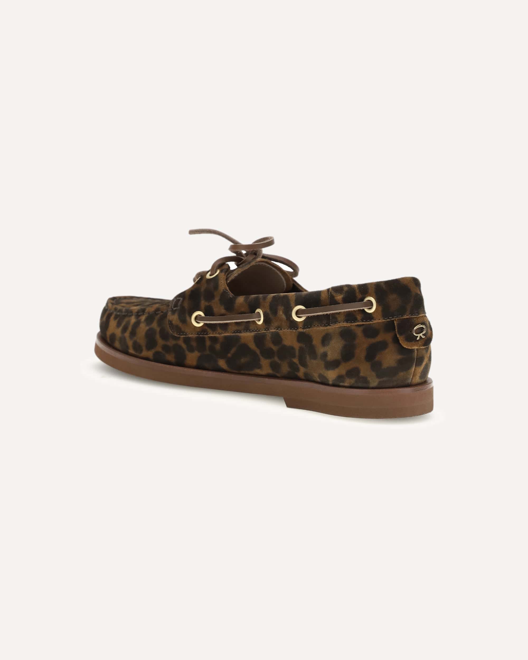 Gianvito Rossi Leopard-Print Boat Loafers