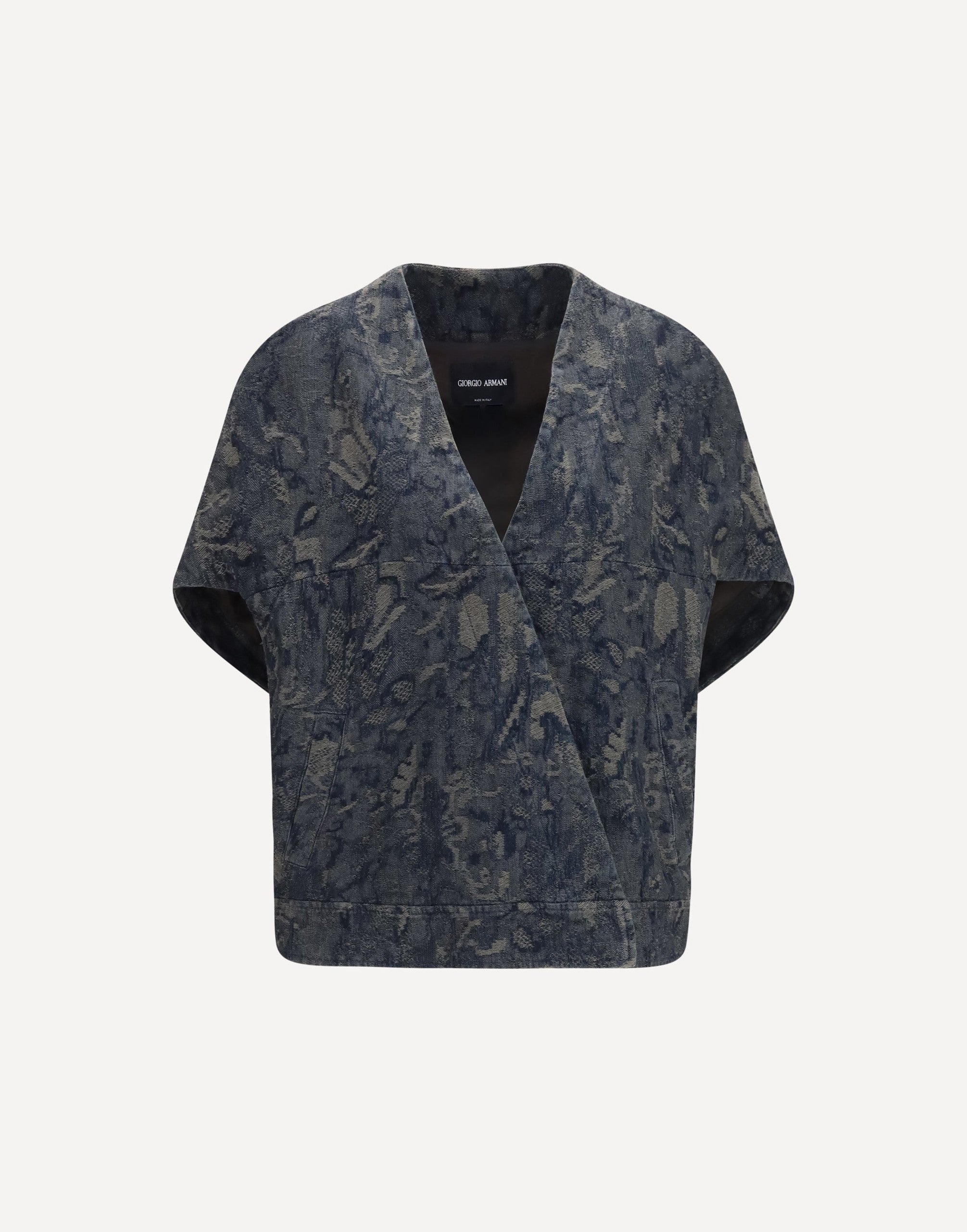 Veste en denim jacquard floral oversize Giorgio Armani