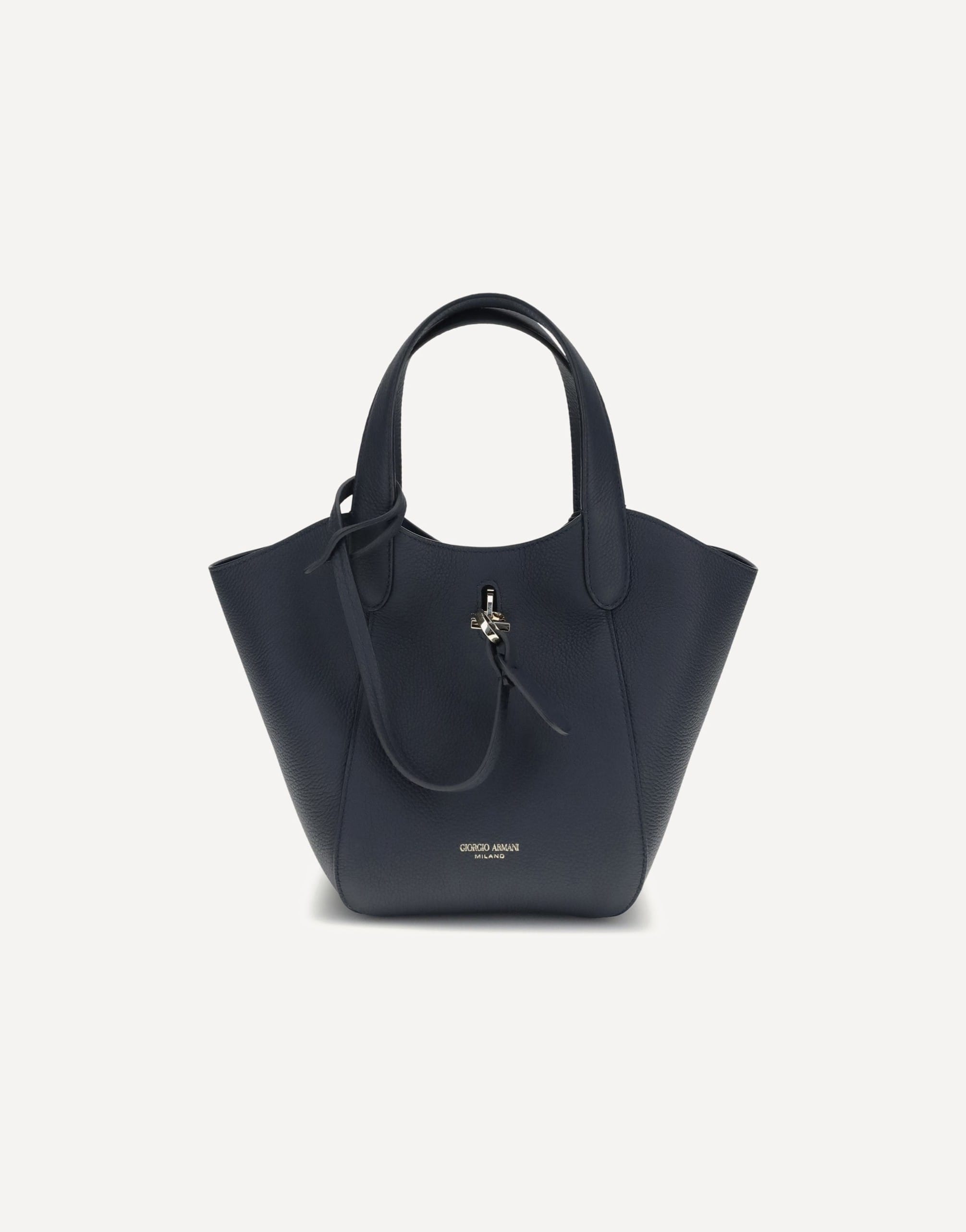 Giorgio Armani 小ぶりなバーガンディレザーのハンドバッグ トート