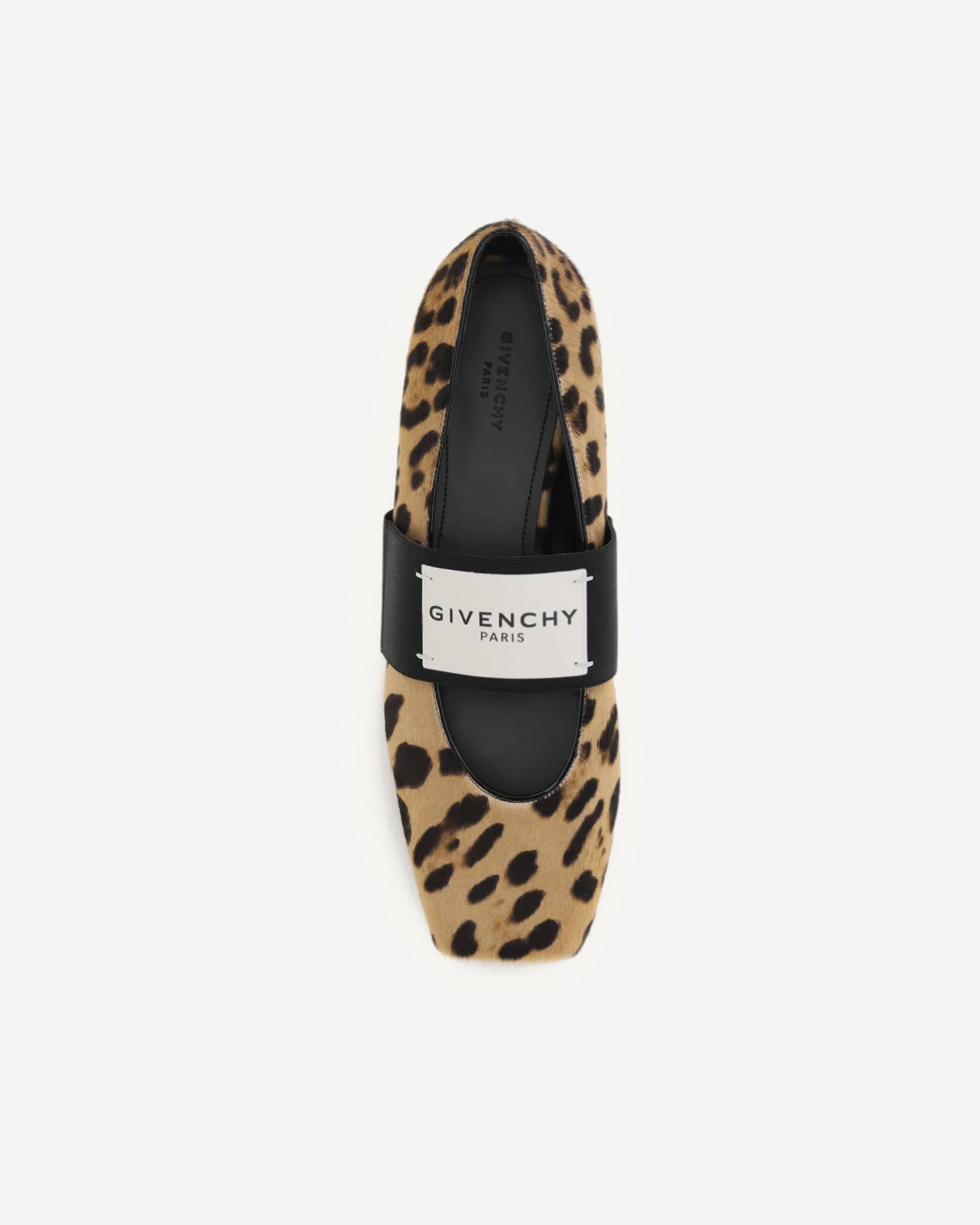 Givenchy Leopard Print Sliced Square Ballerinas