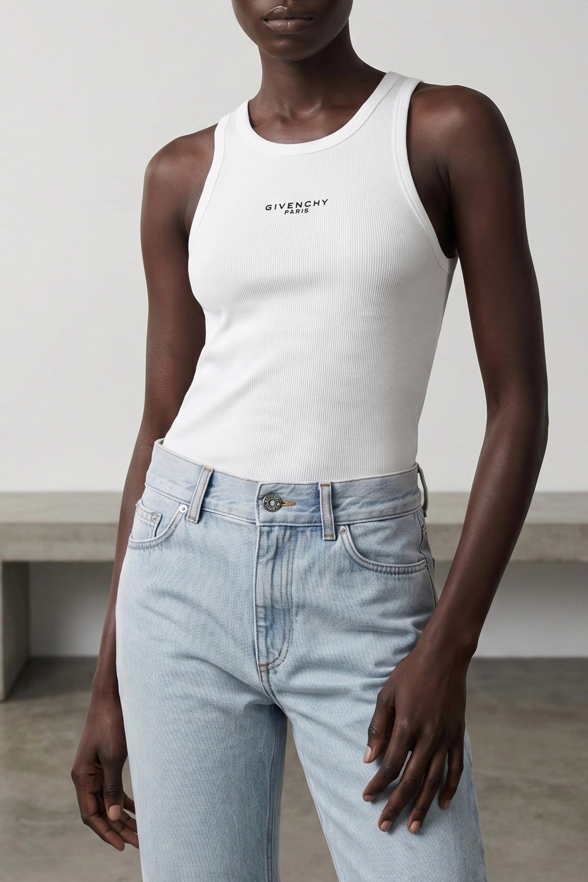Givenchy Givenchy Ribbed Logo Embroidered Top