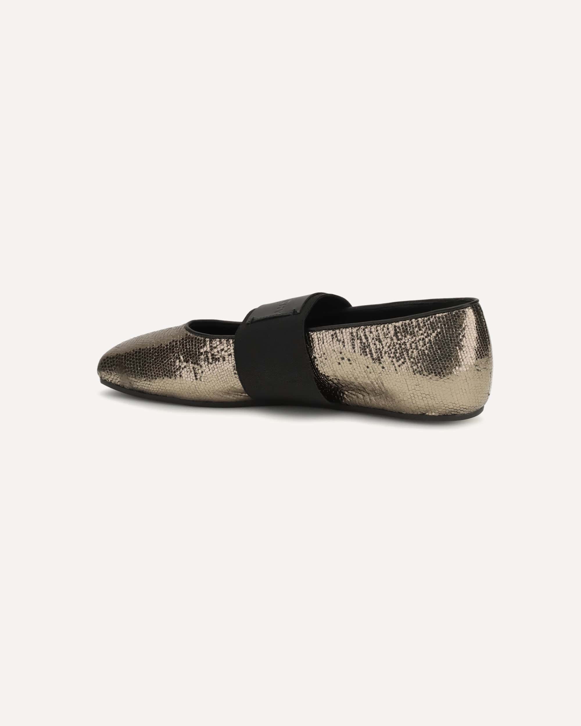 Givenchy Givenchy Sliced Square Ballerinas In Textured Leather