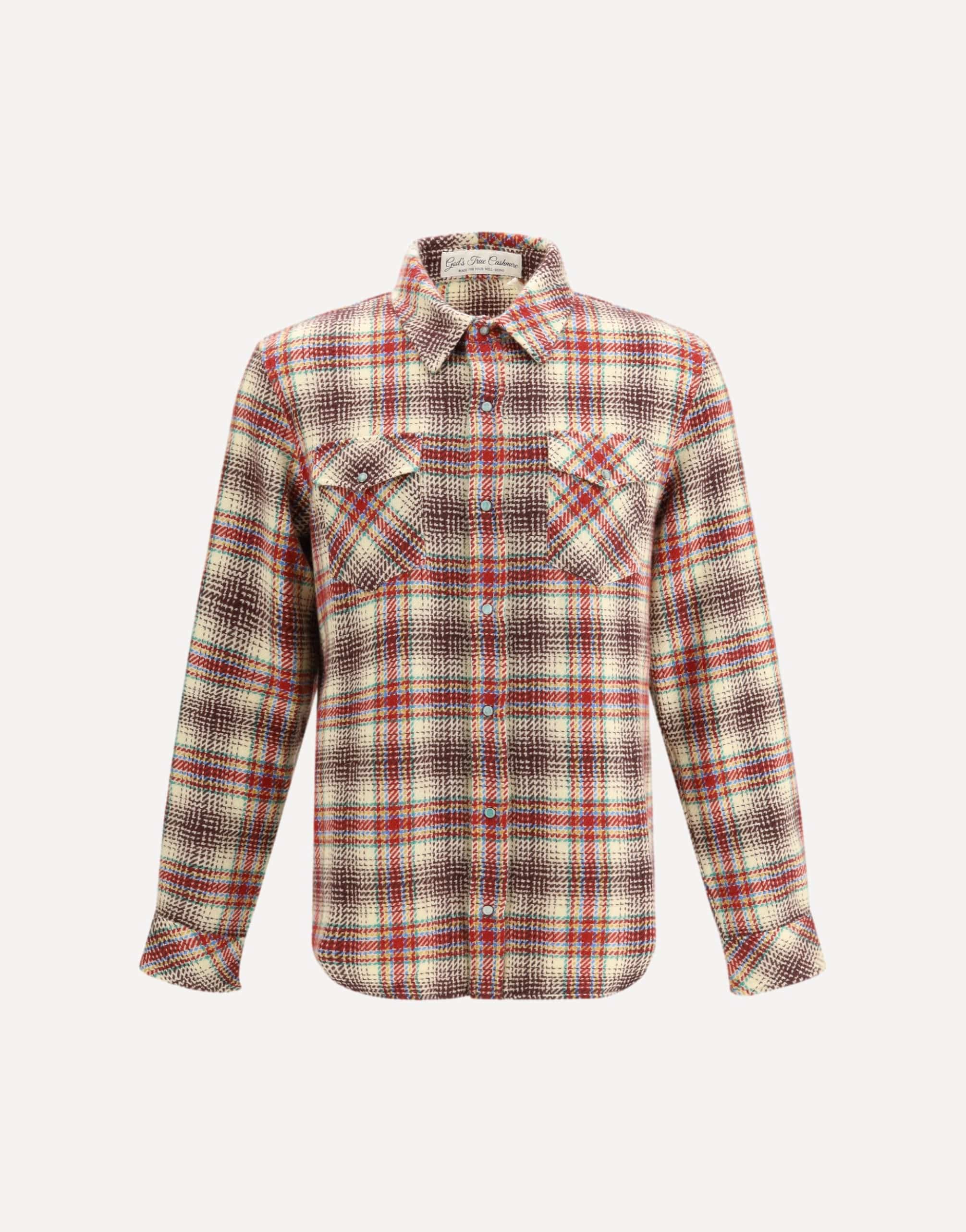 God's True Cashmere Balance Tartan Cashmere Shirt