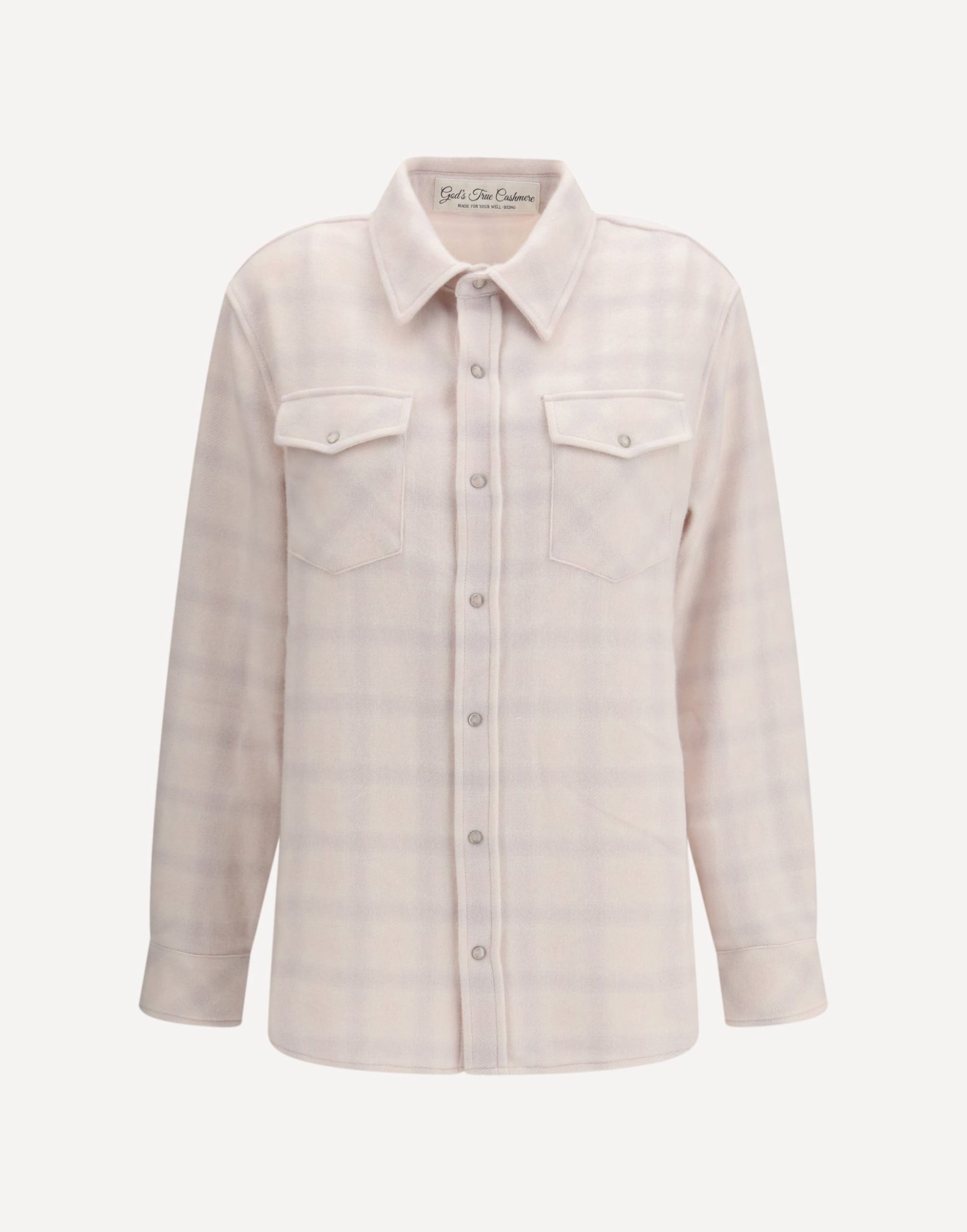 God's True Cashmere Clarity Shirt With Gemstone-Accented Placket