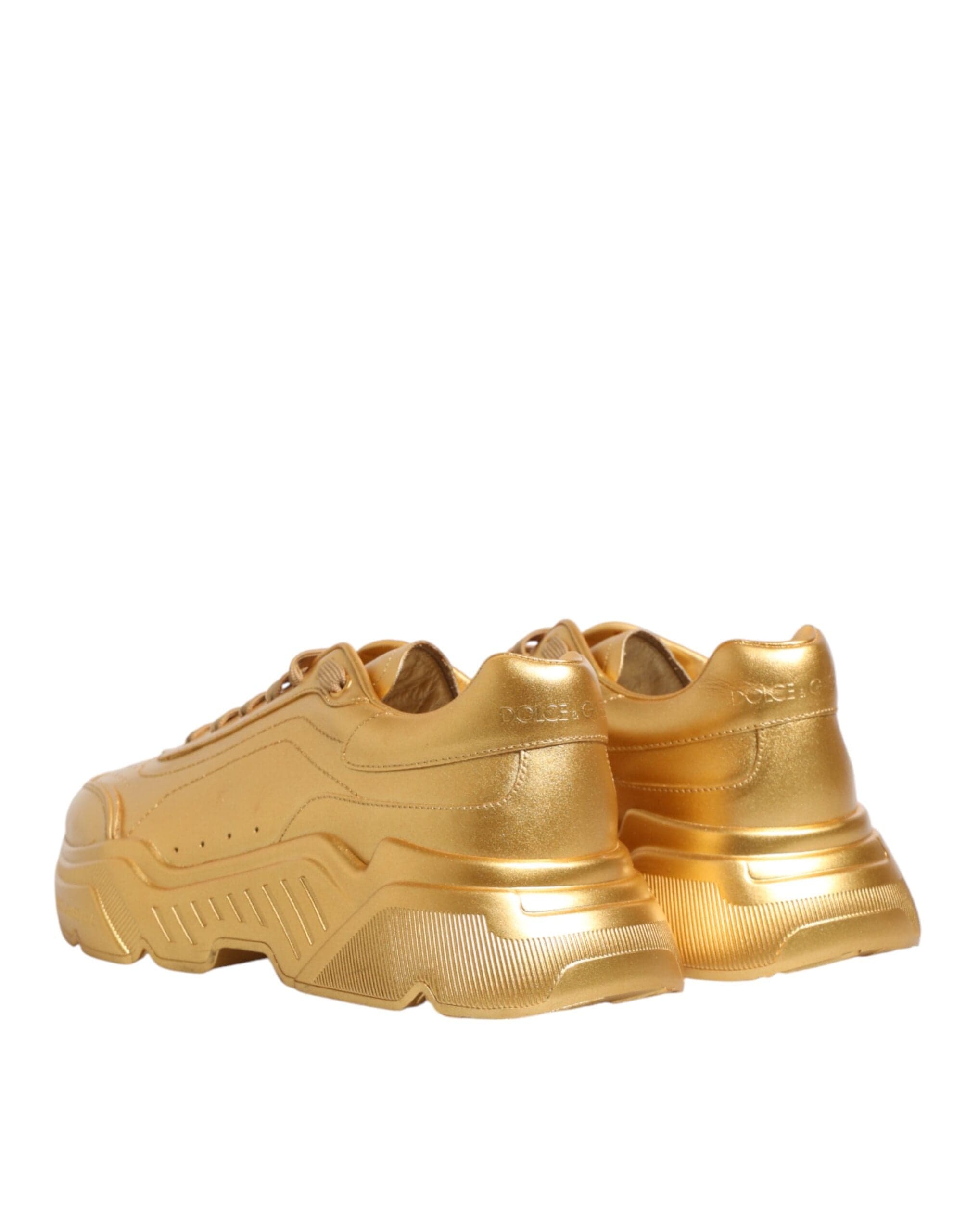 Dolce & Gabbana Zapatillas gruesas de cuero dorado Daymaster
