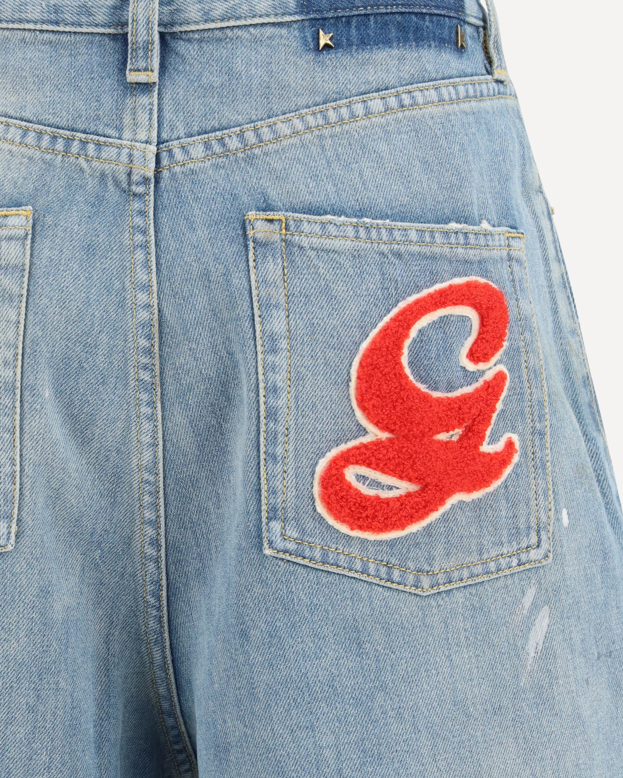 Golden Goose Jeans aus Denim mit gesticktem Logo