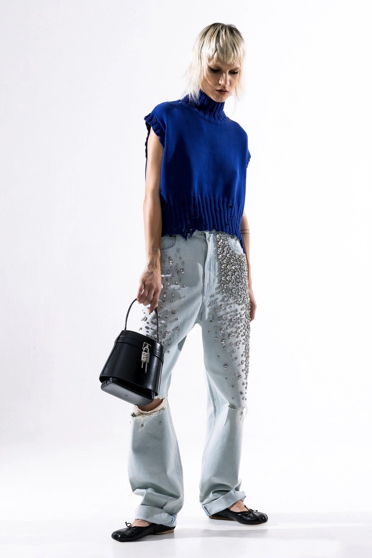 Pantaloni denim Golden Goose Kim Crystal