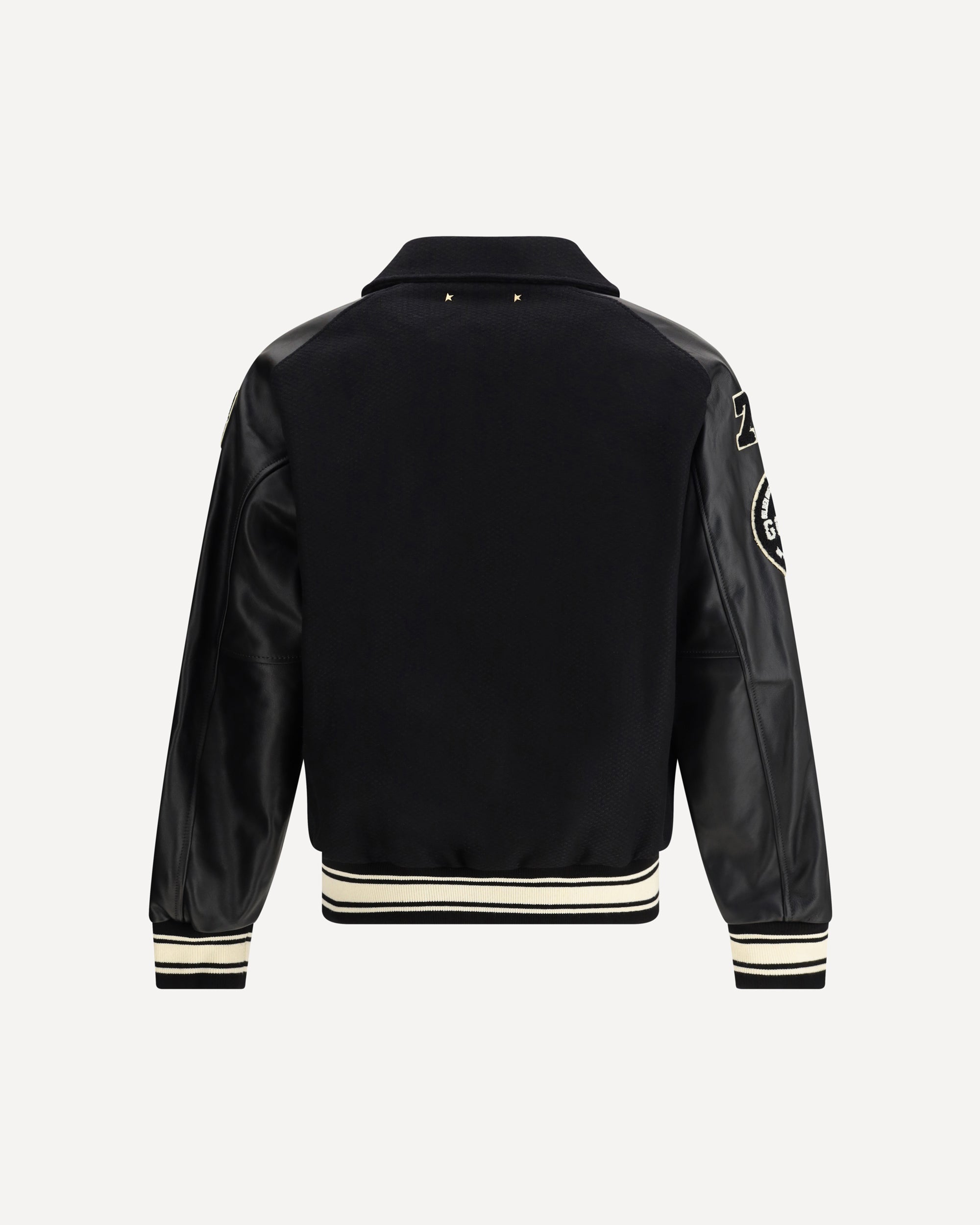 Golden Goose Wool Bomber Jacket With Leather Sleeves | Sendegaro KR