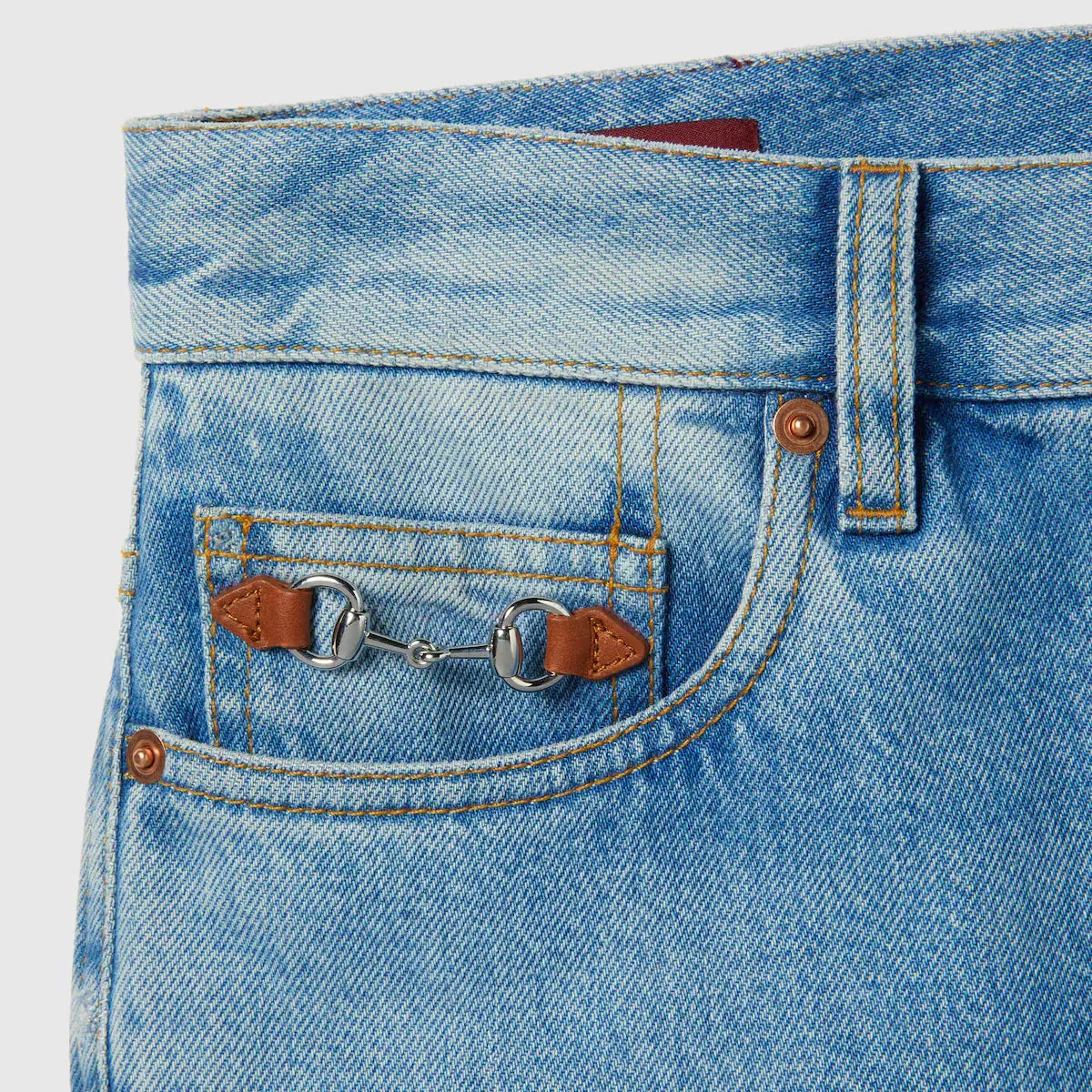 Gucci Denim Flared Bleached Jeans