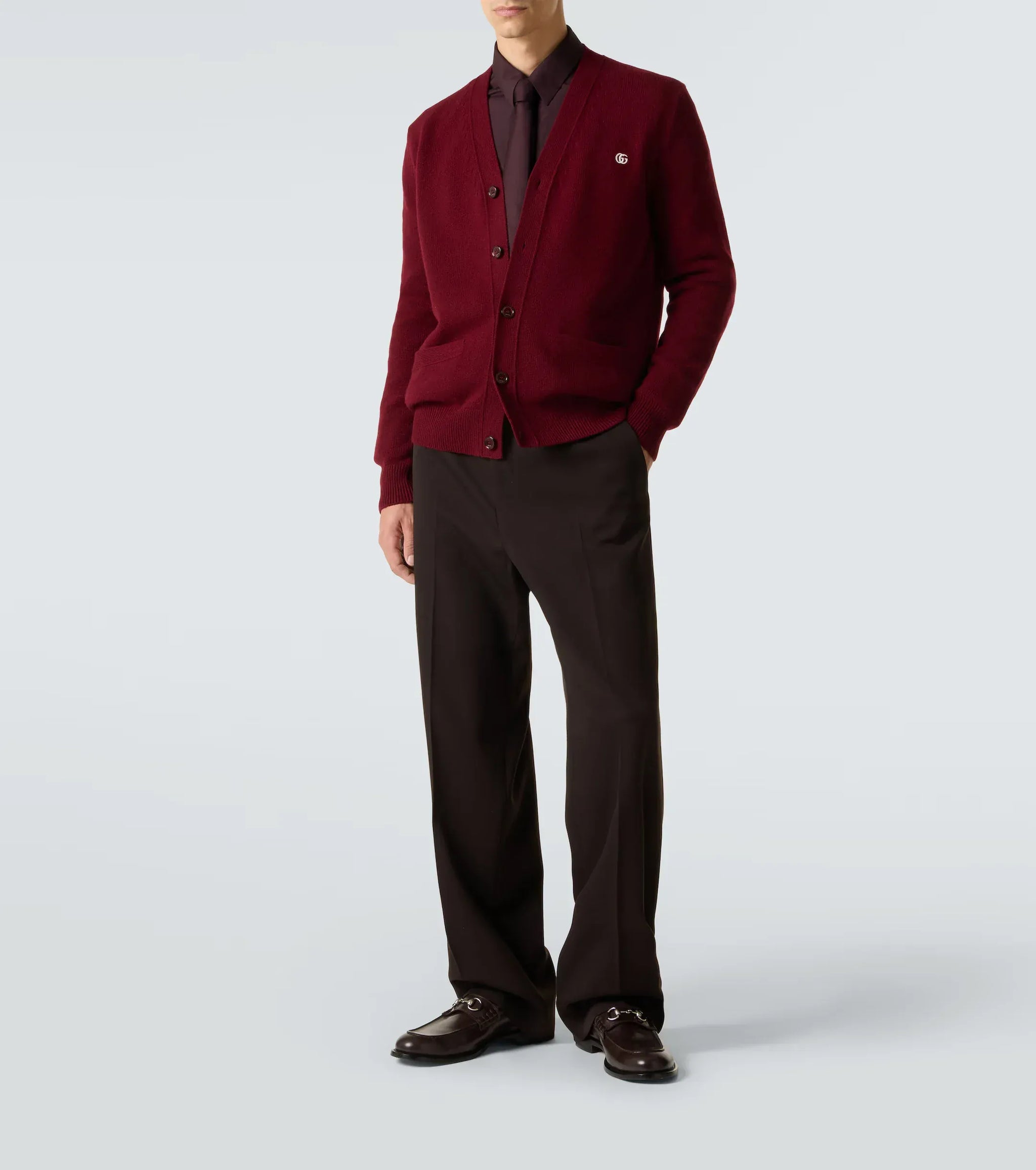 Gucci Double G Embroidery V-neck Cardigan | Sendegaro HK