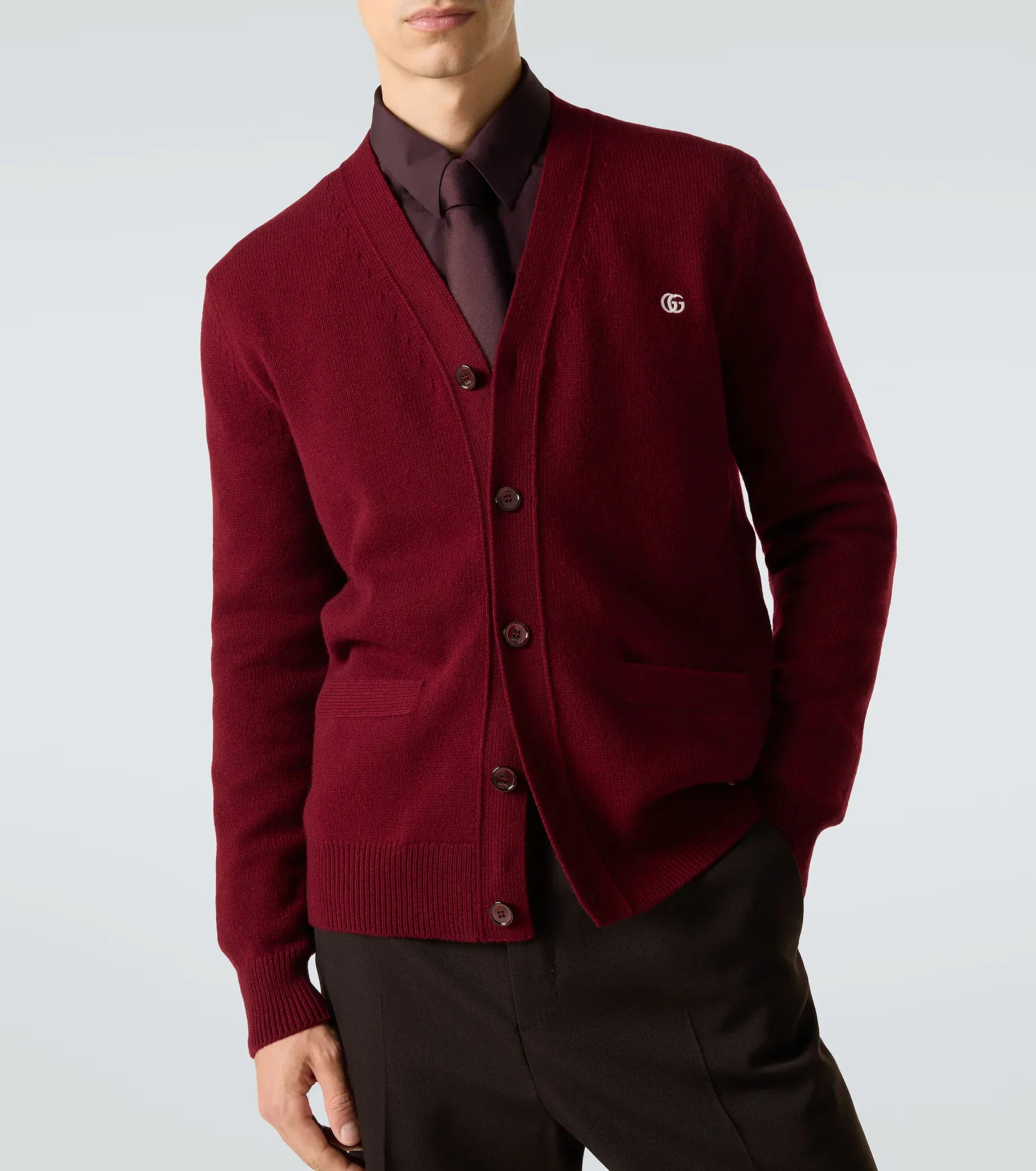 Gucci Double G Embroidery V-neck Cardigan