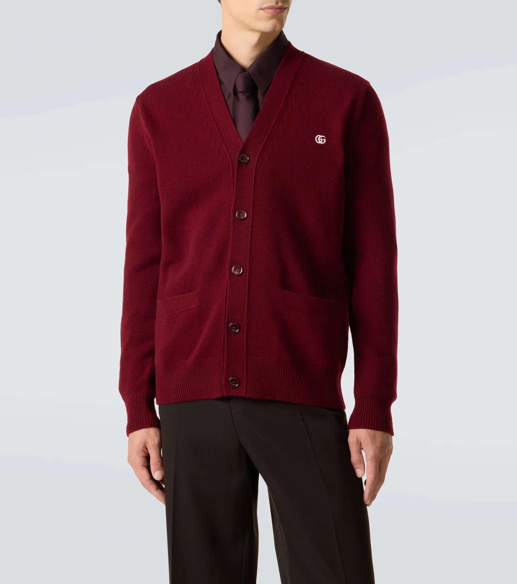 Gucci Double G Embroidery V-neck Cardigan | Sendegaro HK
