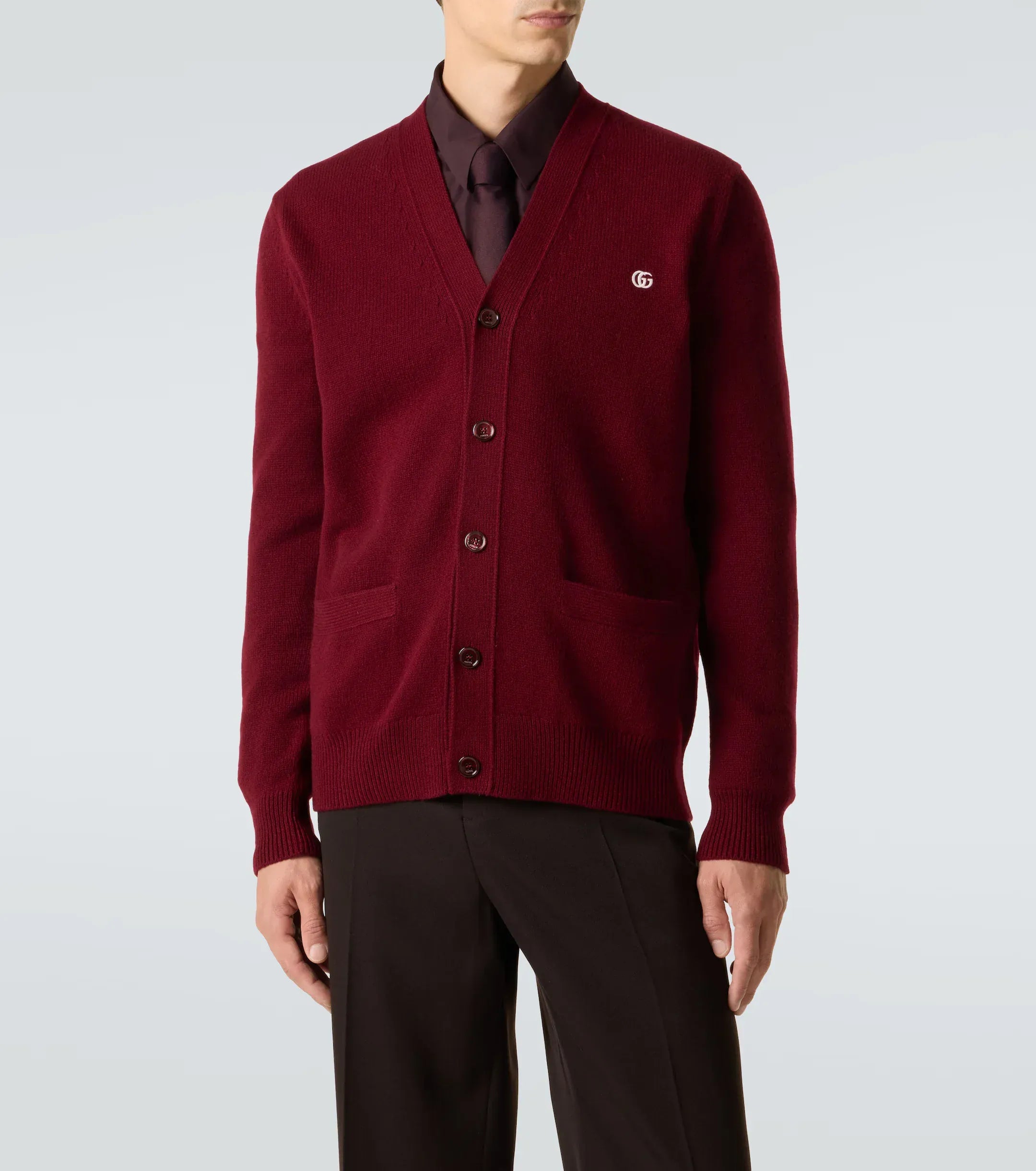 Gucci Double G Embroidery V-neck Cardigan