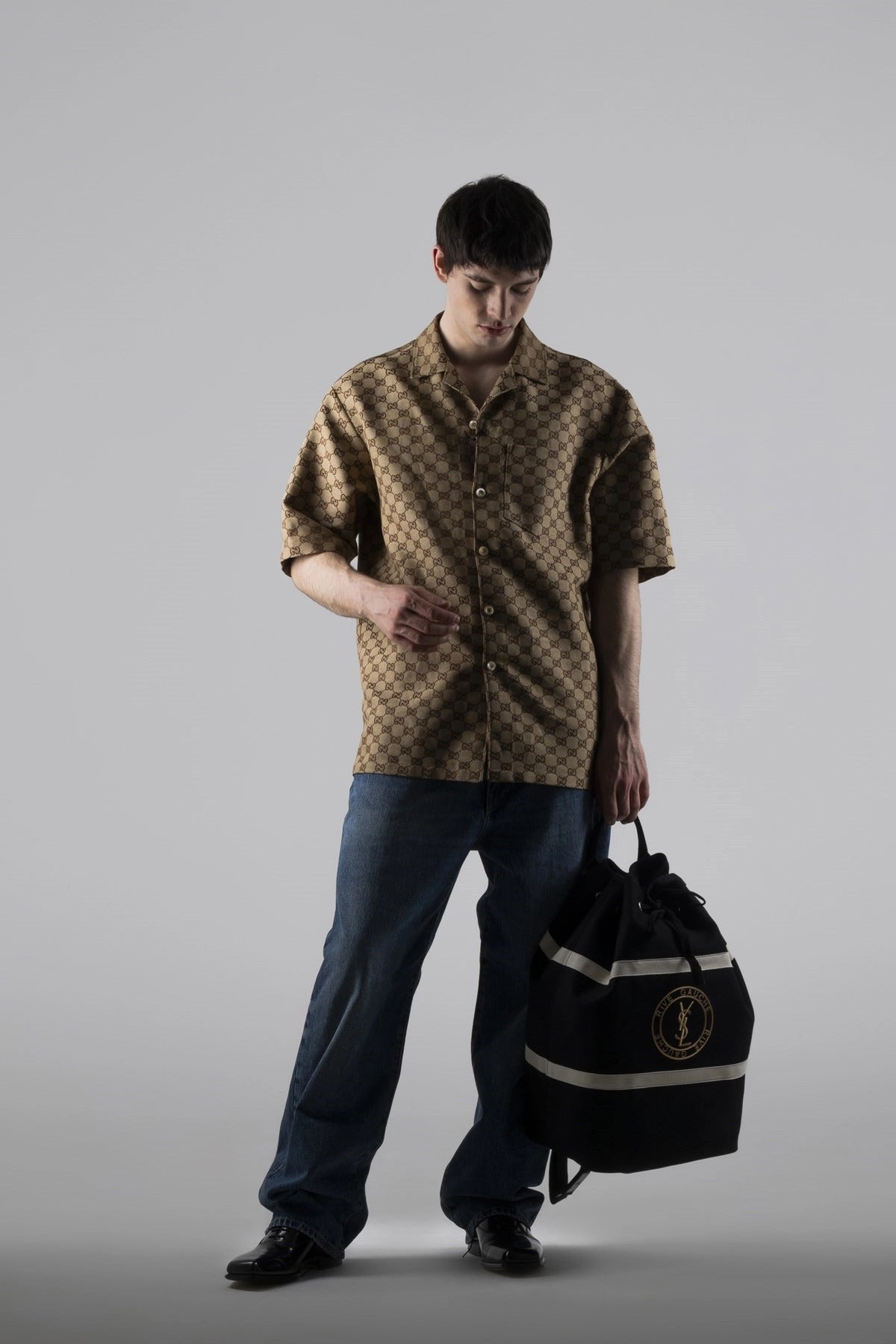 Camicia Gucci GG in misto lino