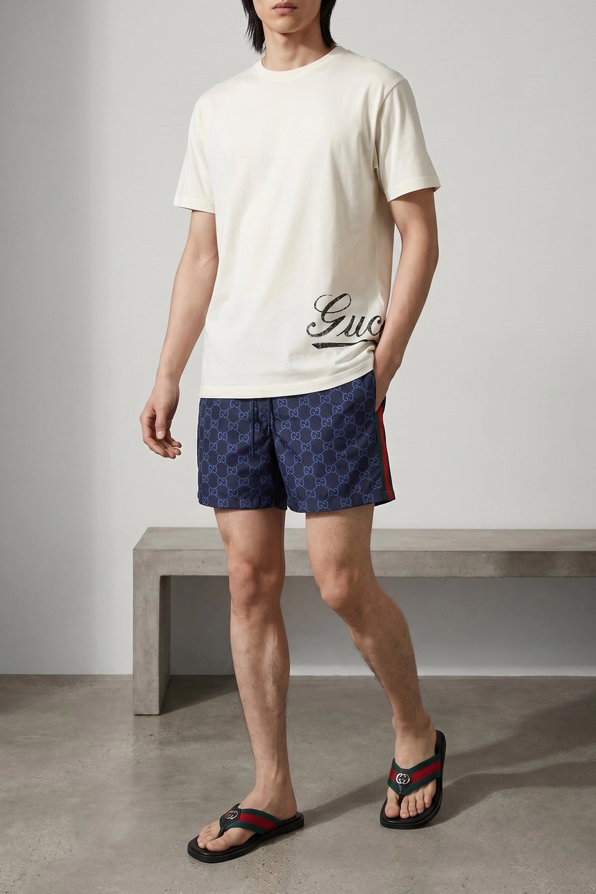 Gucci شورت سباحة GG ناسترو ويب - alternate view
