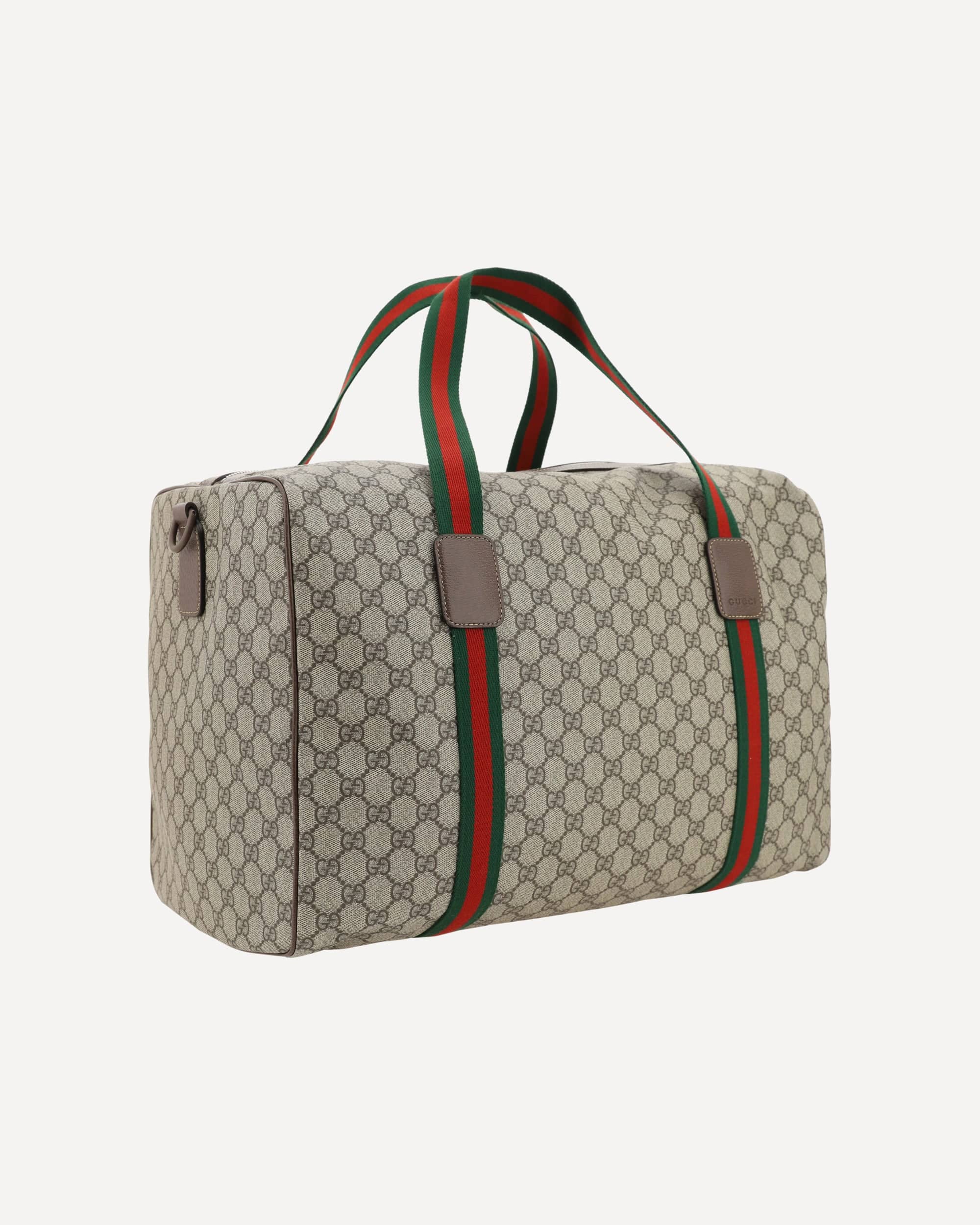 Gucci Gg Travel Duffel Bag With Web