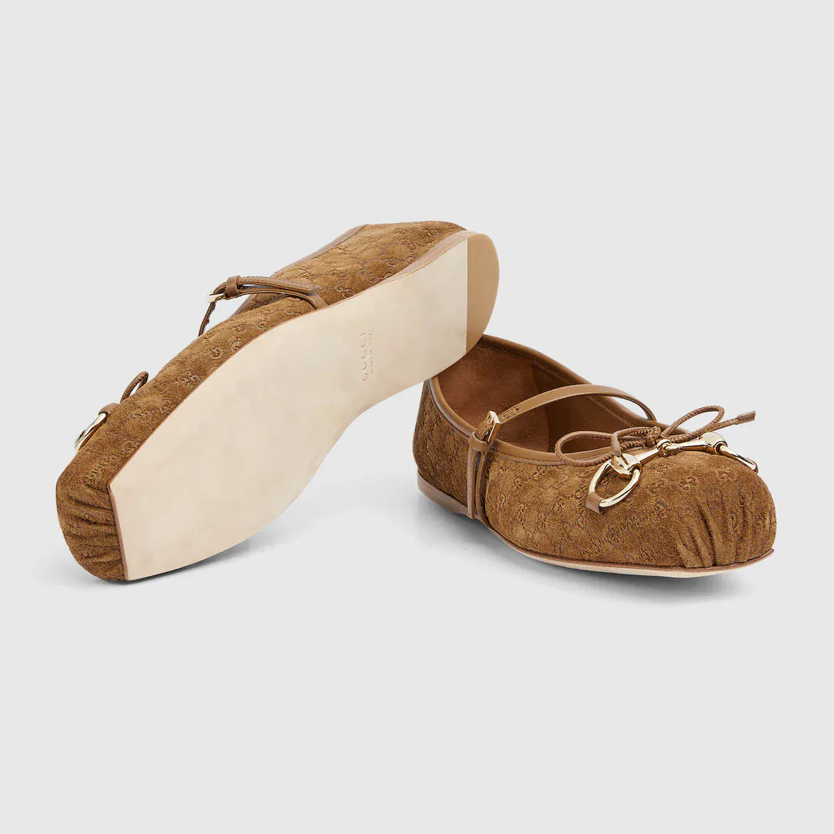 Gucci Horsebit-Detailed Suede Ballet Flats