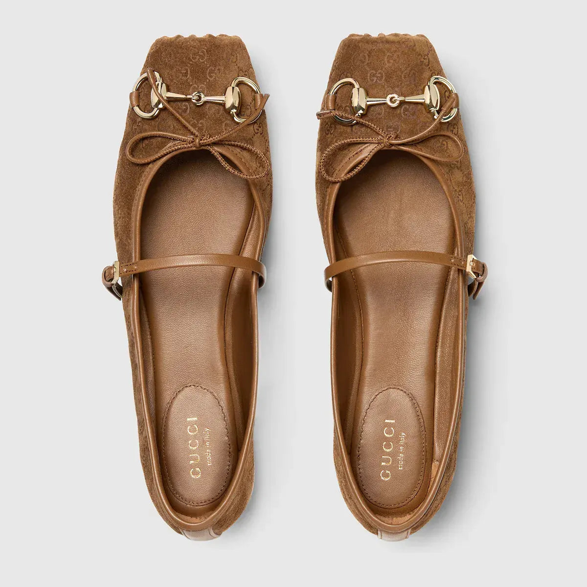Gucci Horsebit-Detailed Suede Ballet Flats