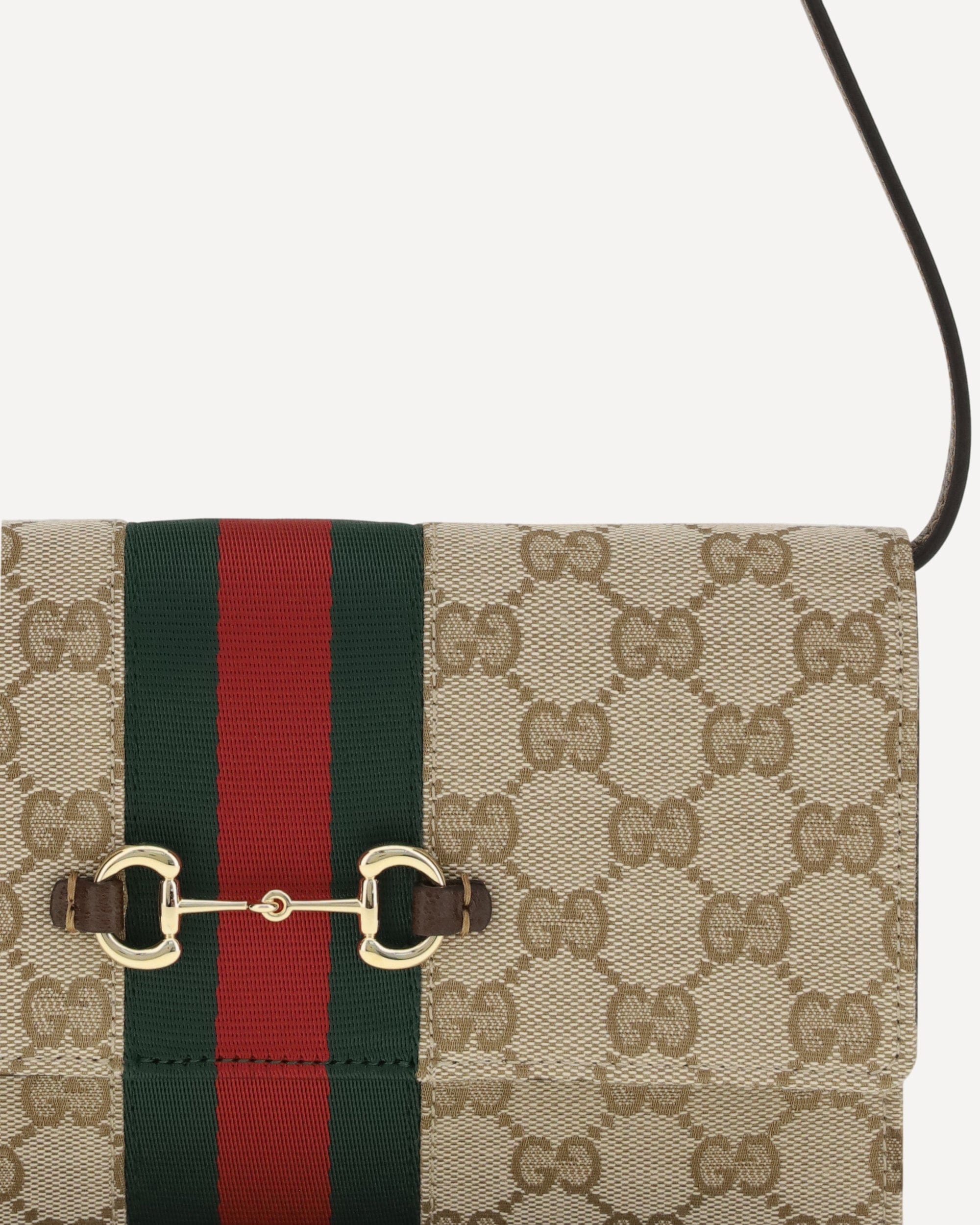 Gucci Gucci Horsebit Web Wallet Strap