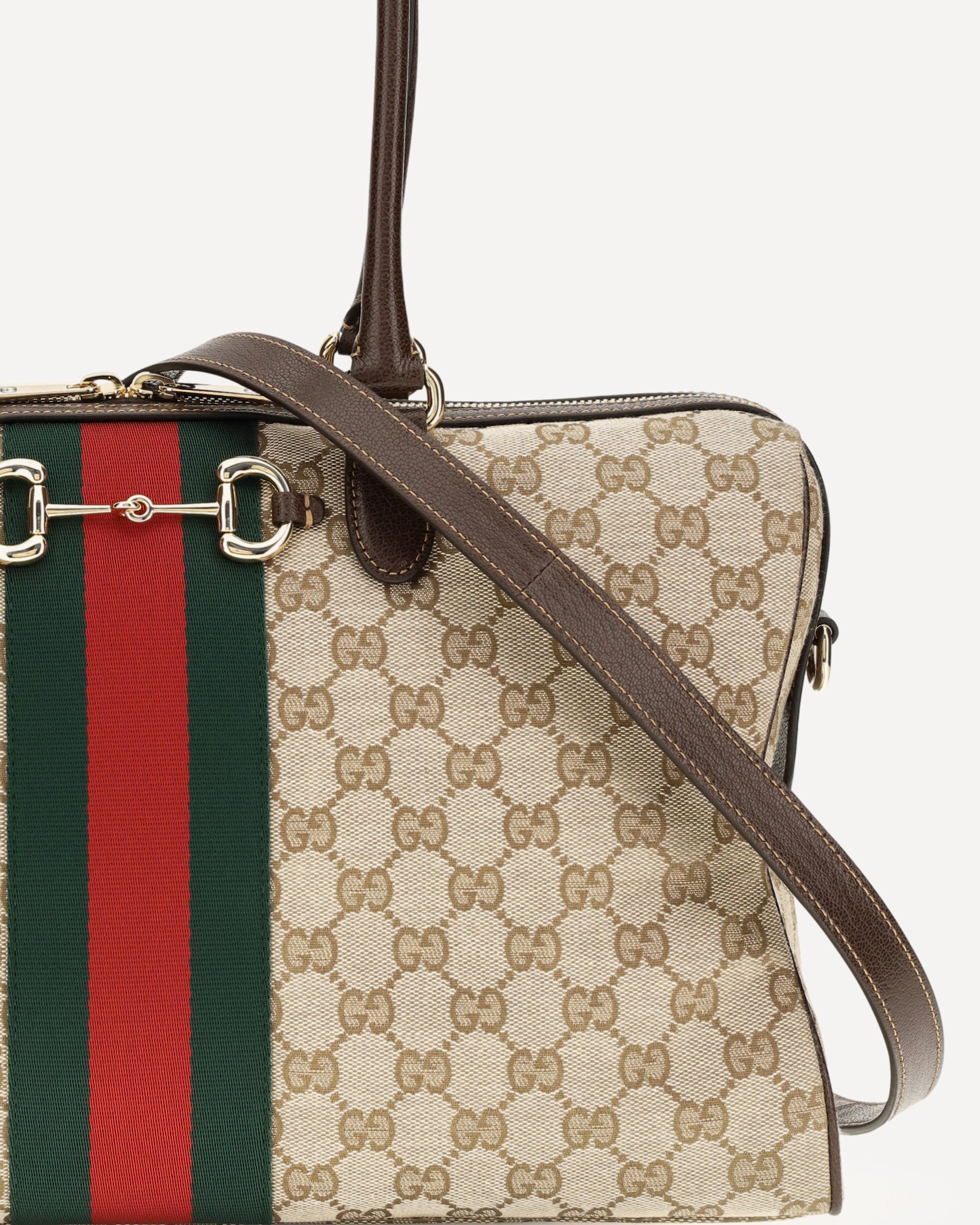 Gucci Large Horsebit Web Top Handle Bag