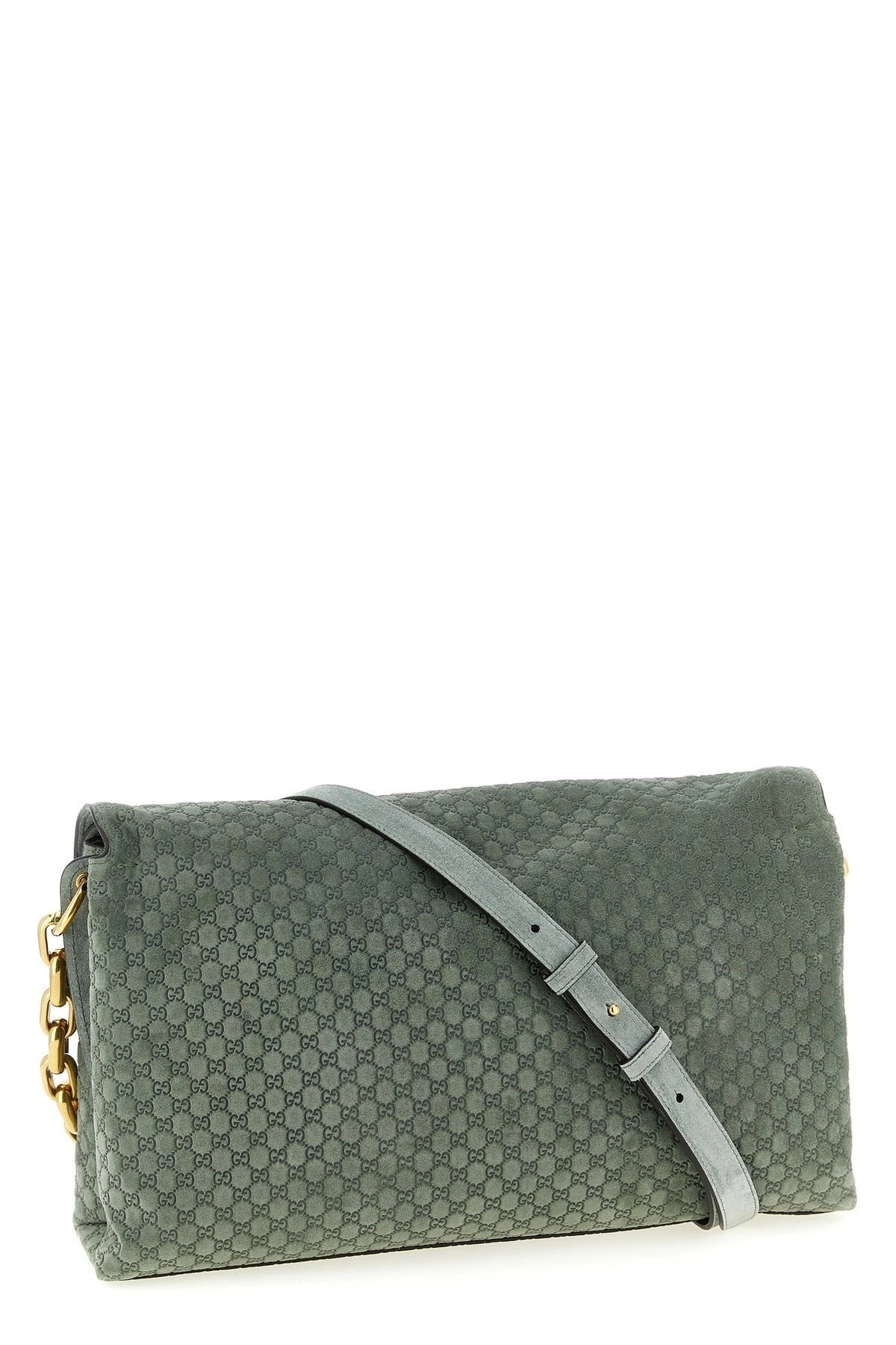 Gucci Large Suede GG Shoulder Bag | Sendegaro