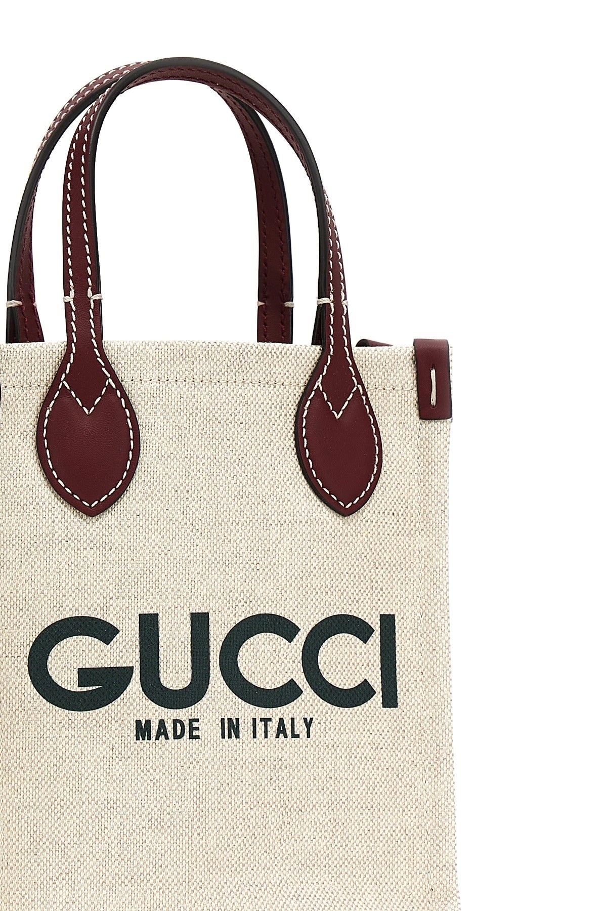 Gucci Logo Print Canvas Handbag