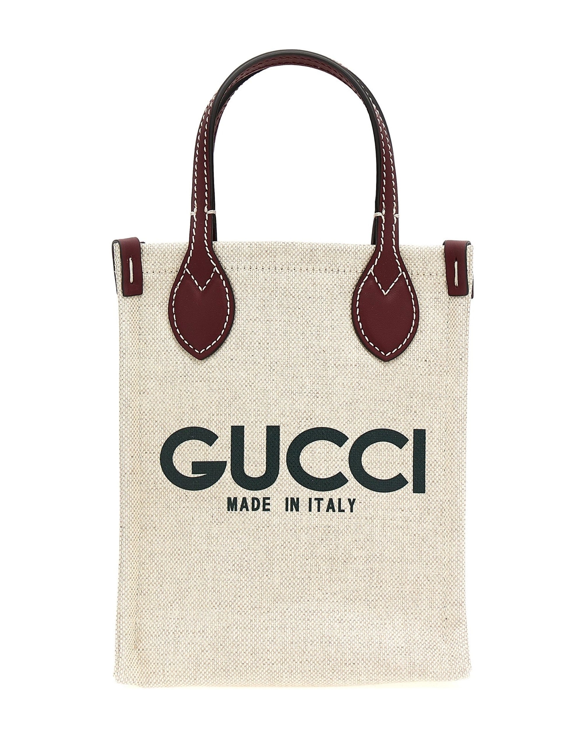 Gucci Logo Print Canvas Handbag