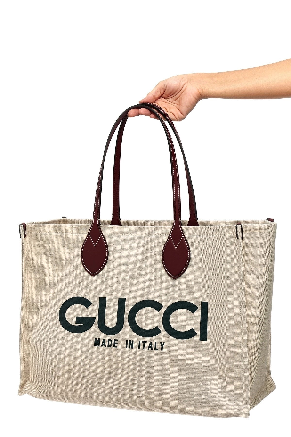 Gucci Logo-Print Canvas Shopping Bag - alternate view