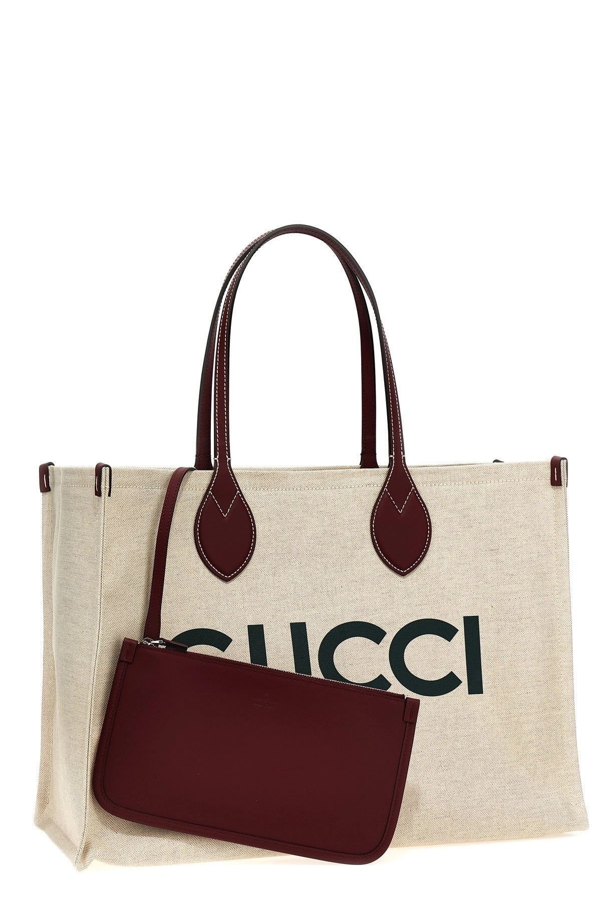 Gucci Logo-Print Canvas Shopping Bag