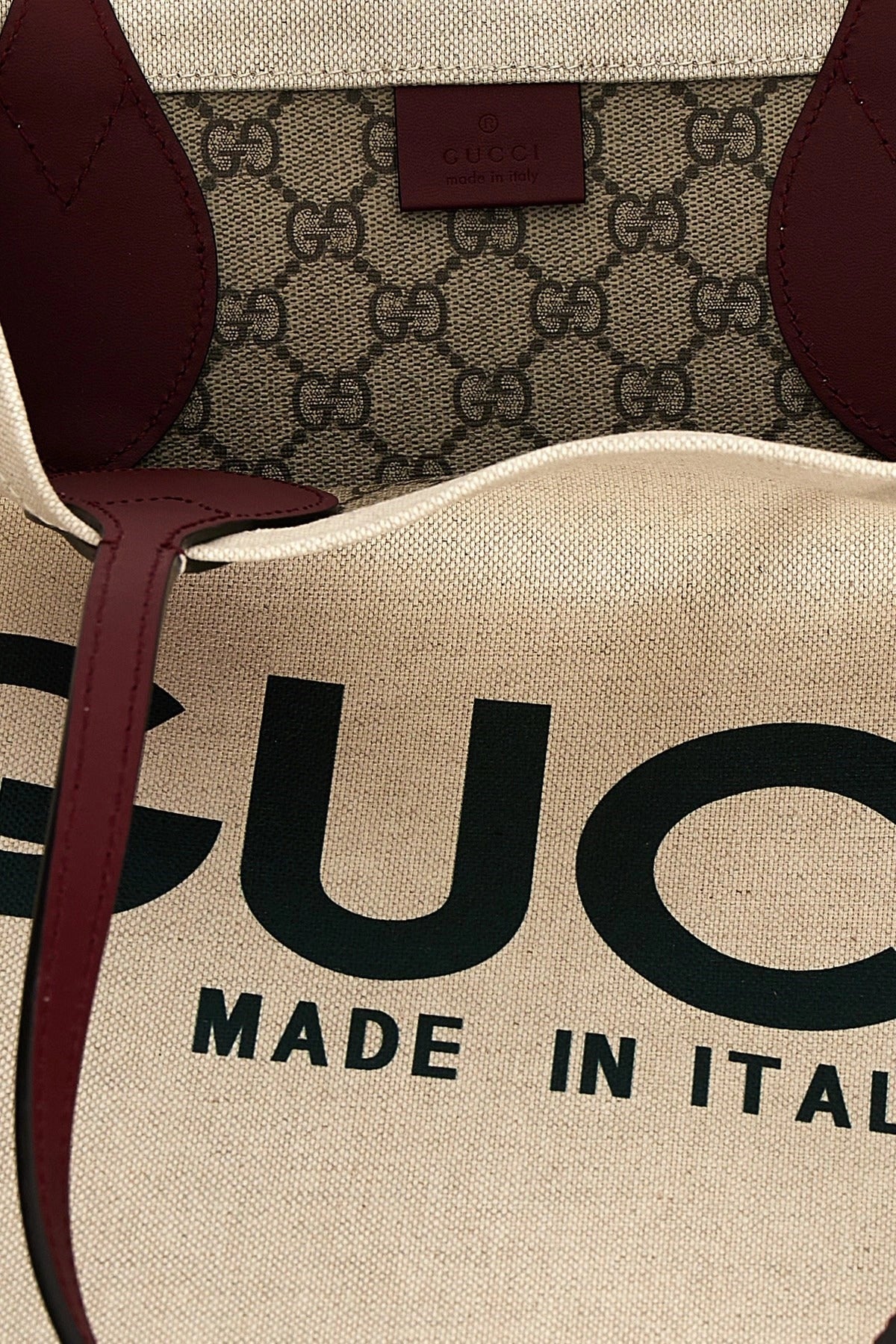 Gucci Logo-Print Canvas Shopping Bag